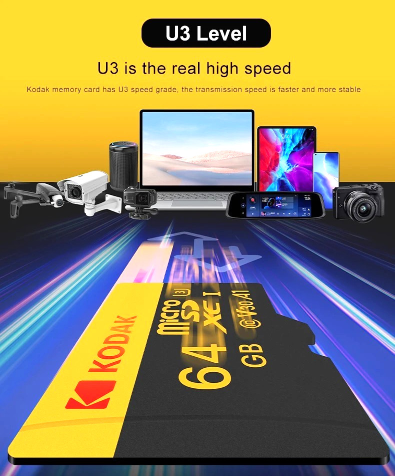 Genuine 64GB Kodak high speed micro SDXC memory card-US seller