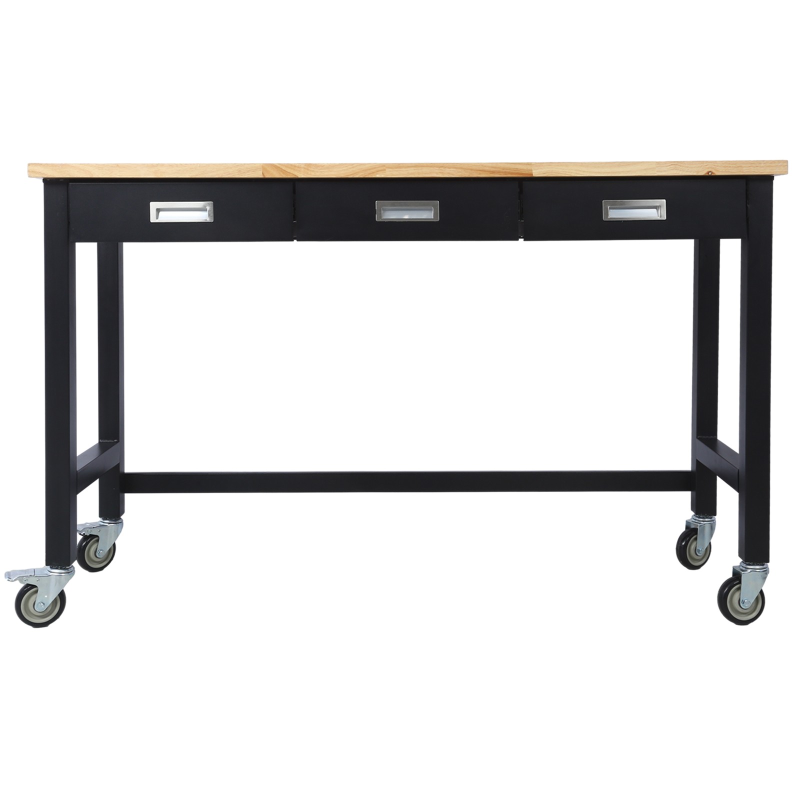 60in Adjustable Work Bench Drawer Storage Heavy Duty Bamboo Wood Work Table