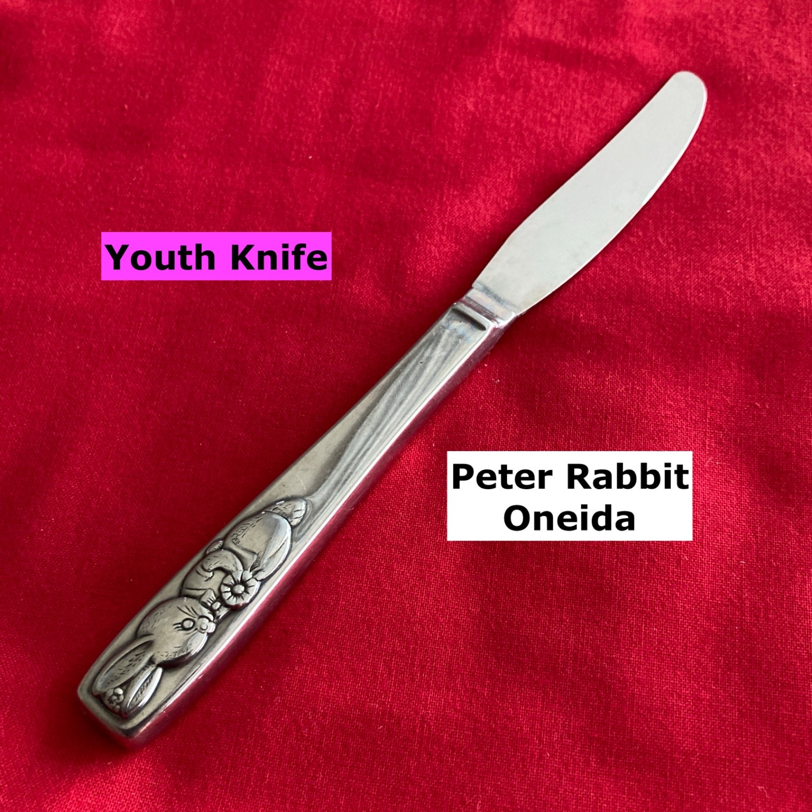 Oneida PETER RABBIT Youth Knife 6 5/8" Hollow Stainless Steel Flatware