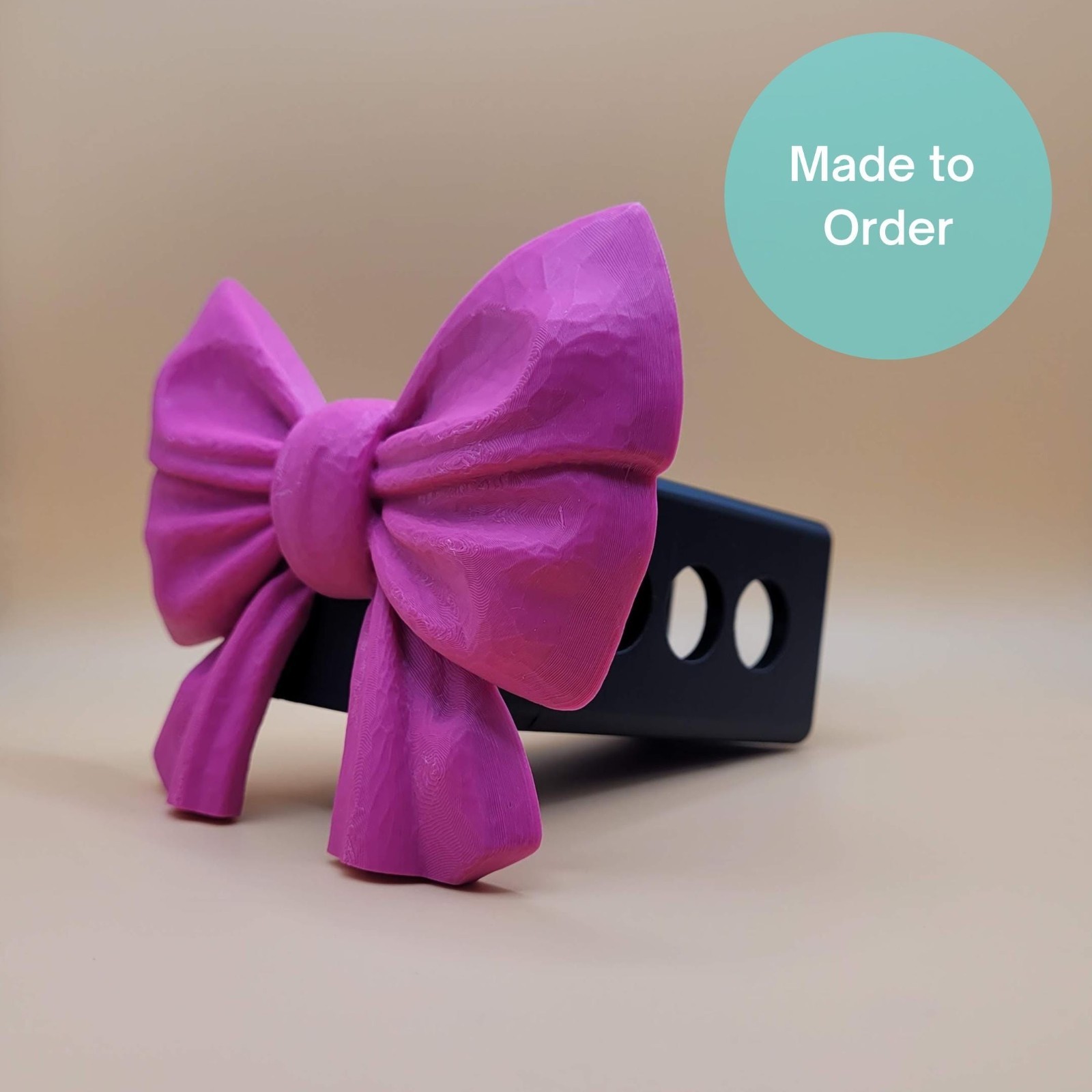 Magenta Bow Trailer Hitch Cover - Fits 2 inch Receivers - Truck & SUV Hitch Plug