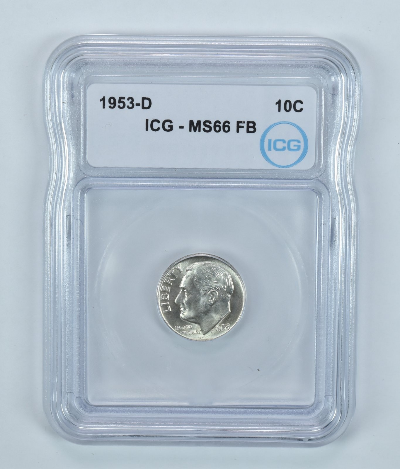 1953-D Roosevelt Dime MS66 FB ICG