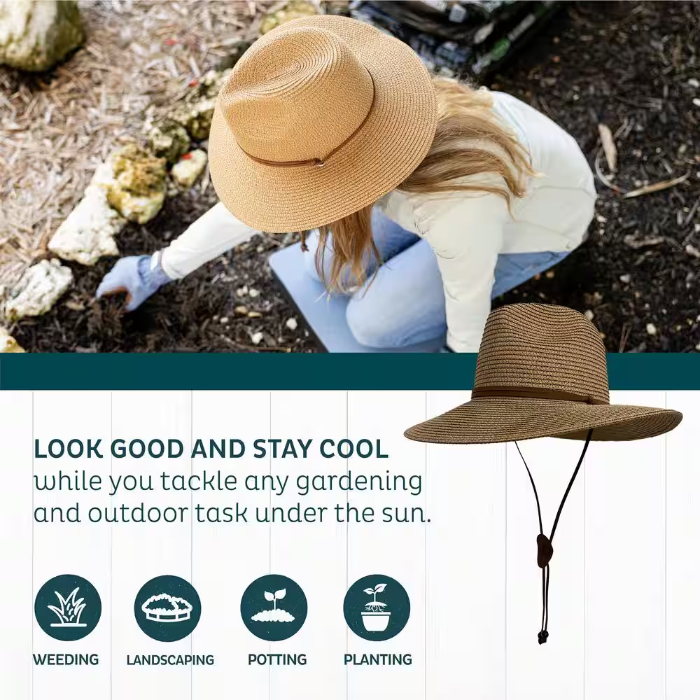 Women'S 1-Size Gardening Straw Sun Hat