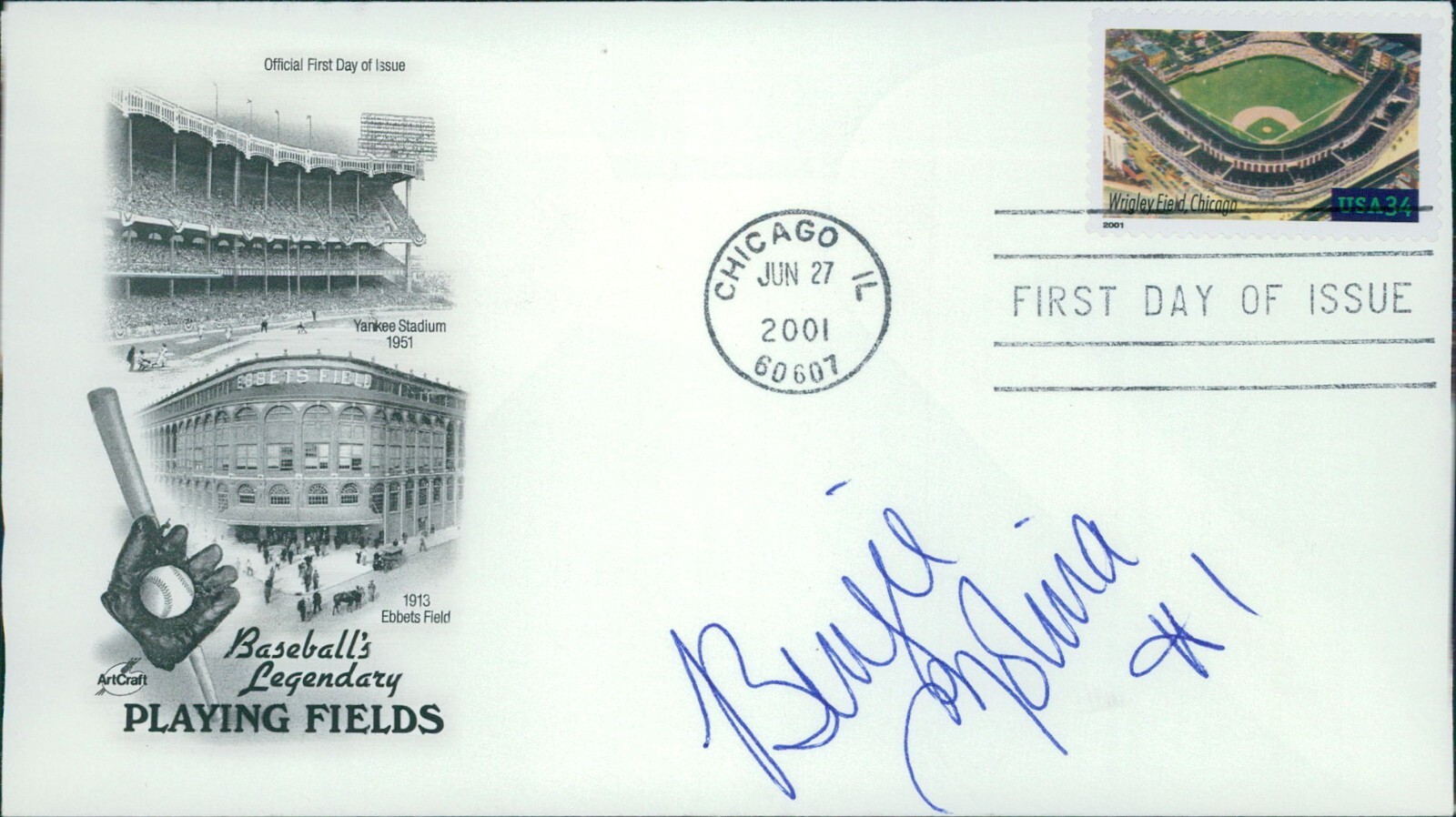 Bengie Molina Anaheim Angels Signed First Day Issue Cachet JSA Authenticated