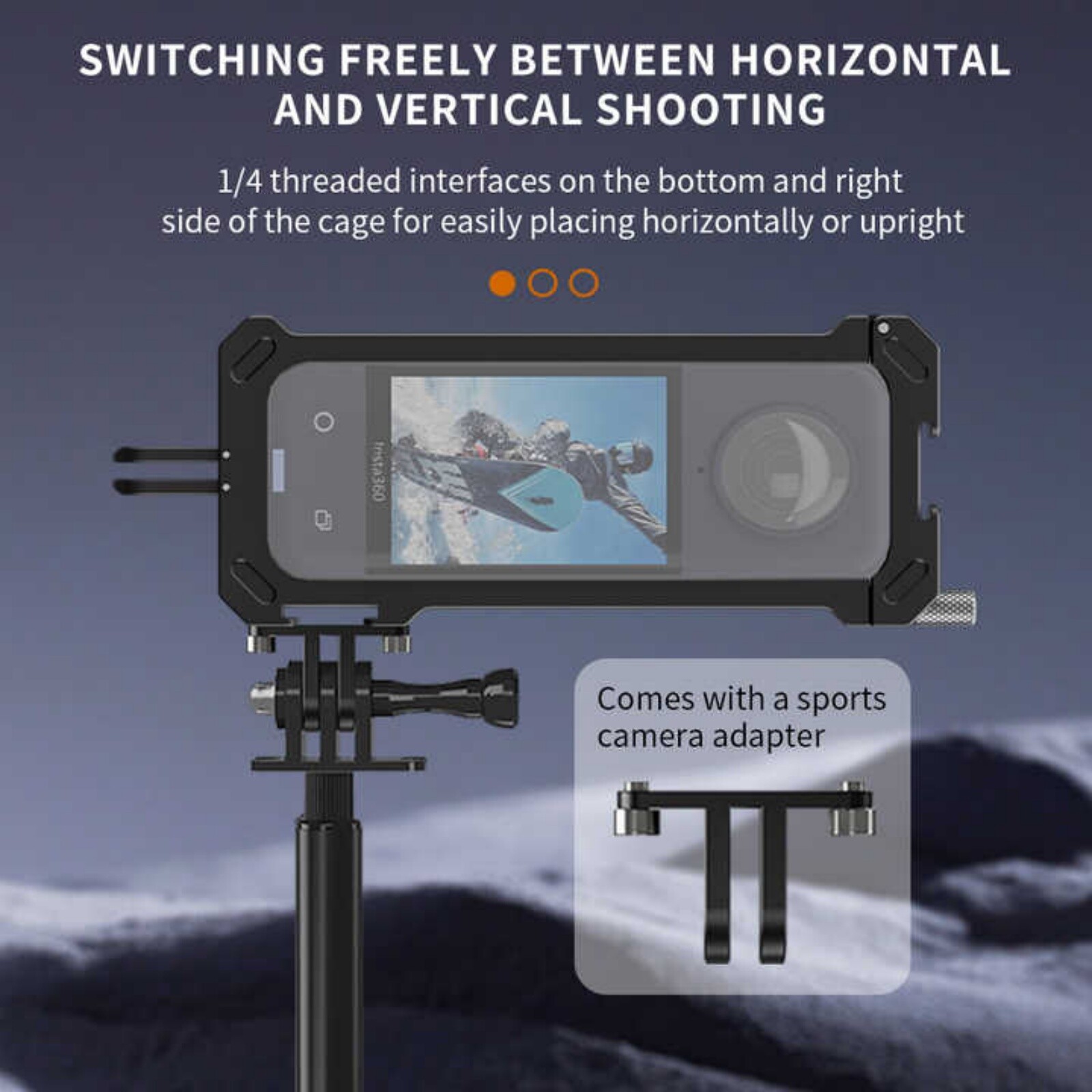 Camera Cage for Insta360 X4 Metal Case Cage Multi-Functional Protective