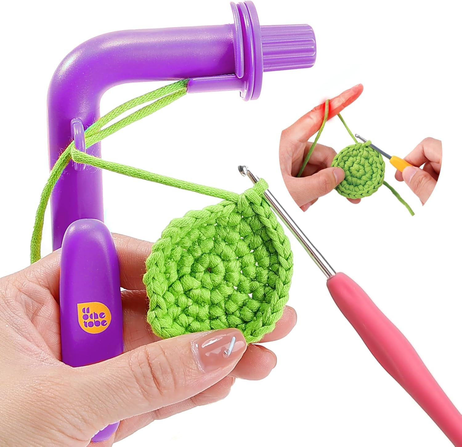 Crochet Holder for Beginners, 3 in 1 Magic Rings Tool to Learn How to Crochet an