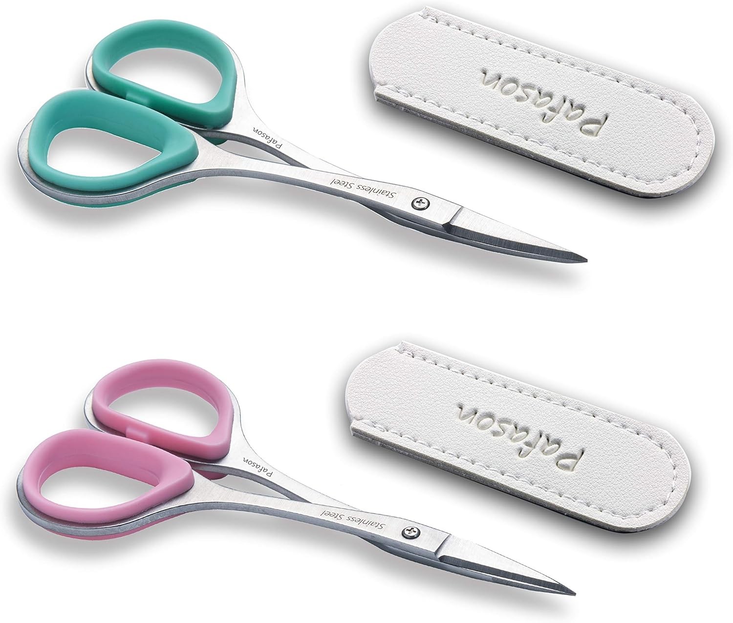 PAFASON Small Travel Cuticle Scissors Set, 2PC Multi-Purpose Curved and Straight