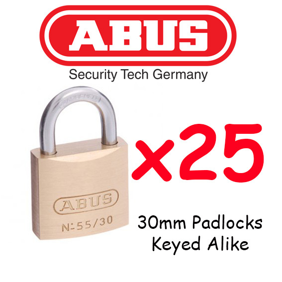 Padlocks ABUS Brass 30mm x25  BULK LOT Keyed Alike High quality
