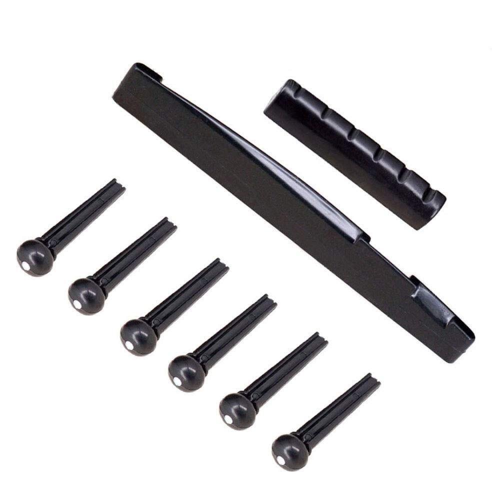 6 String Acoustic Guitar Rosewood Bridge Saddle Nut Pins Set Replacement