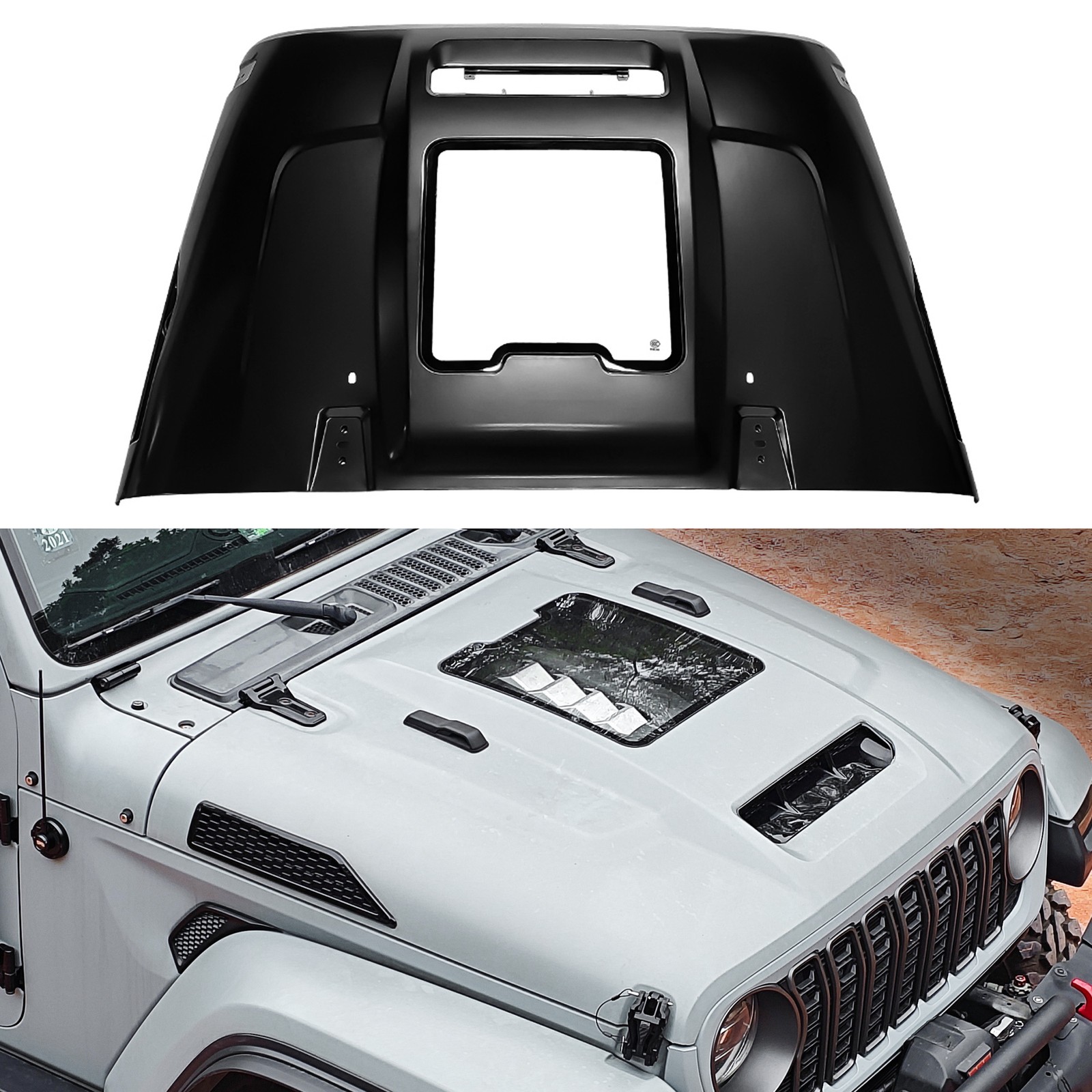 Space-Capsule Style Hood/Heat Dispersion Hood Compatible with 2018-2026 Jeep