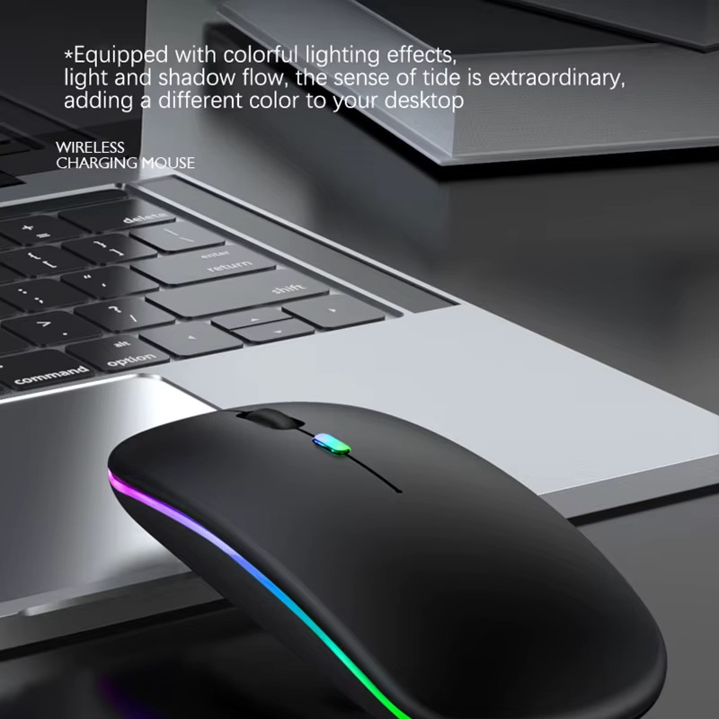 RGB Bluetooth Wireless Mouse Rechargeable Ergonomic USB for PC Laptop iPad