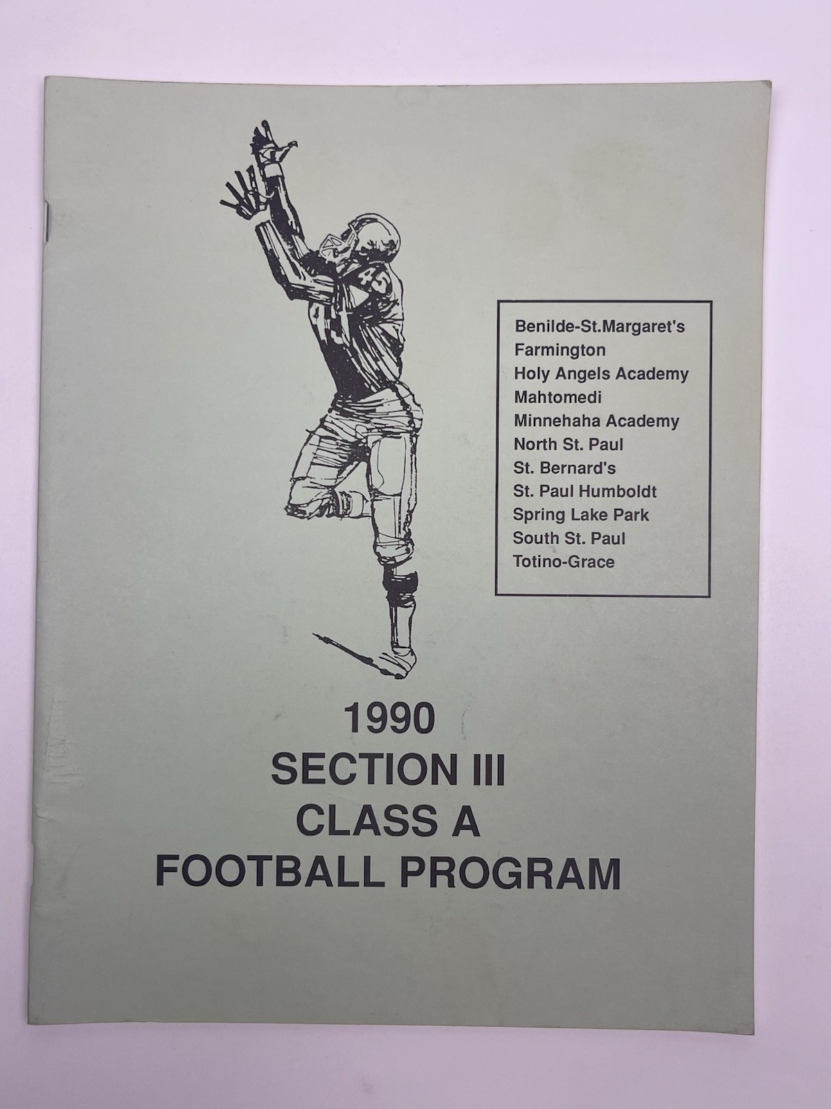 1990 Minnesota High School Class III A 3A Football Playoff Program Totino Grace