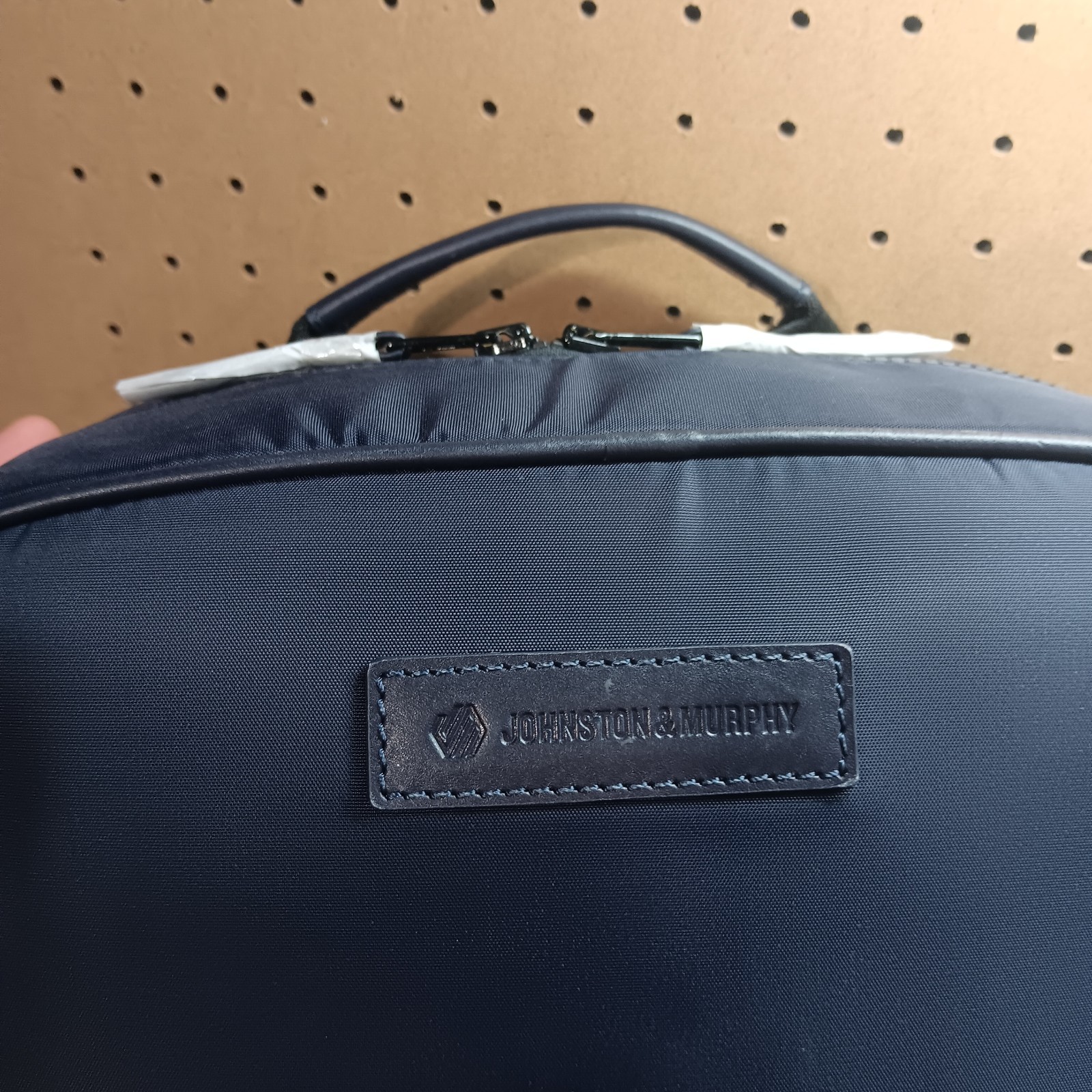 Johnston & Murphy Backpack Navy Blue Nylon Adjustable Straps Pockets New $245