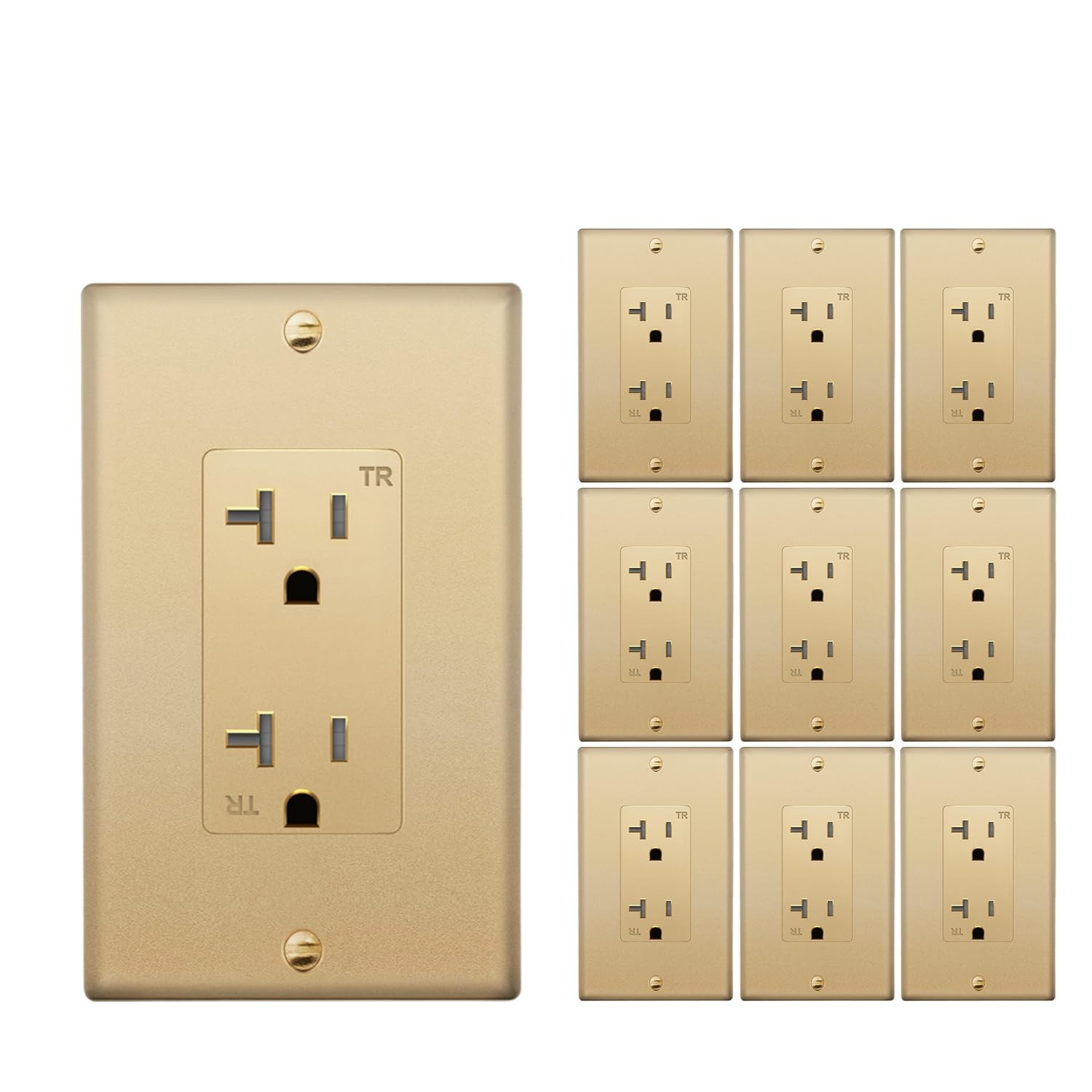 Decorator Receptacle Outlet, Tamper Resistant,20 Amp, 125 Volt,golden,UL Listed