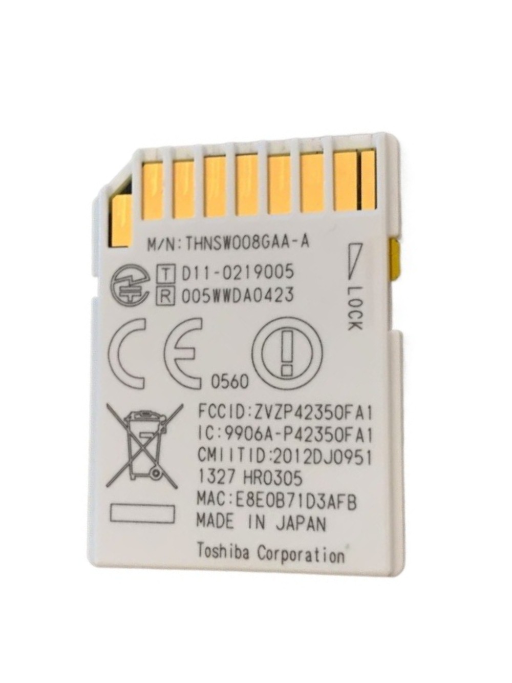 Toshiba FlashAir 8GB SDHC Card Wireless LAN Class10 Genuine
