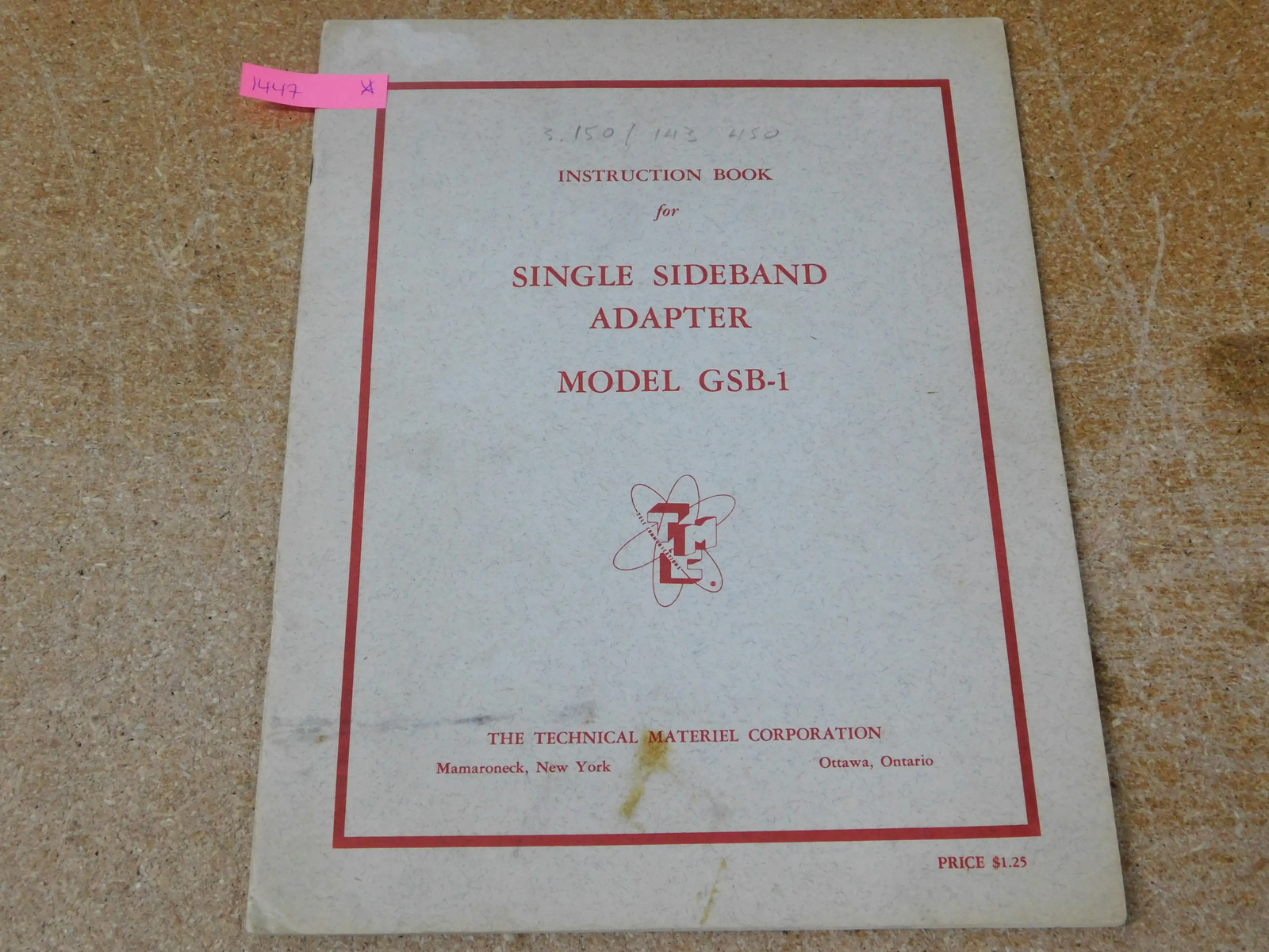 TMC Single Sideband Adapter GSB-1 Instruction Book w/ Schematics (original)