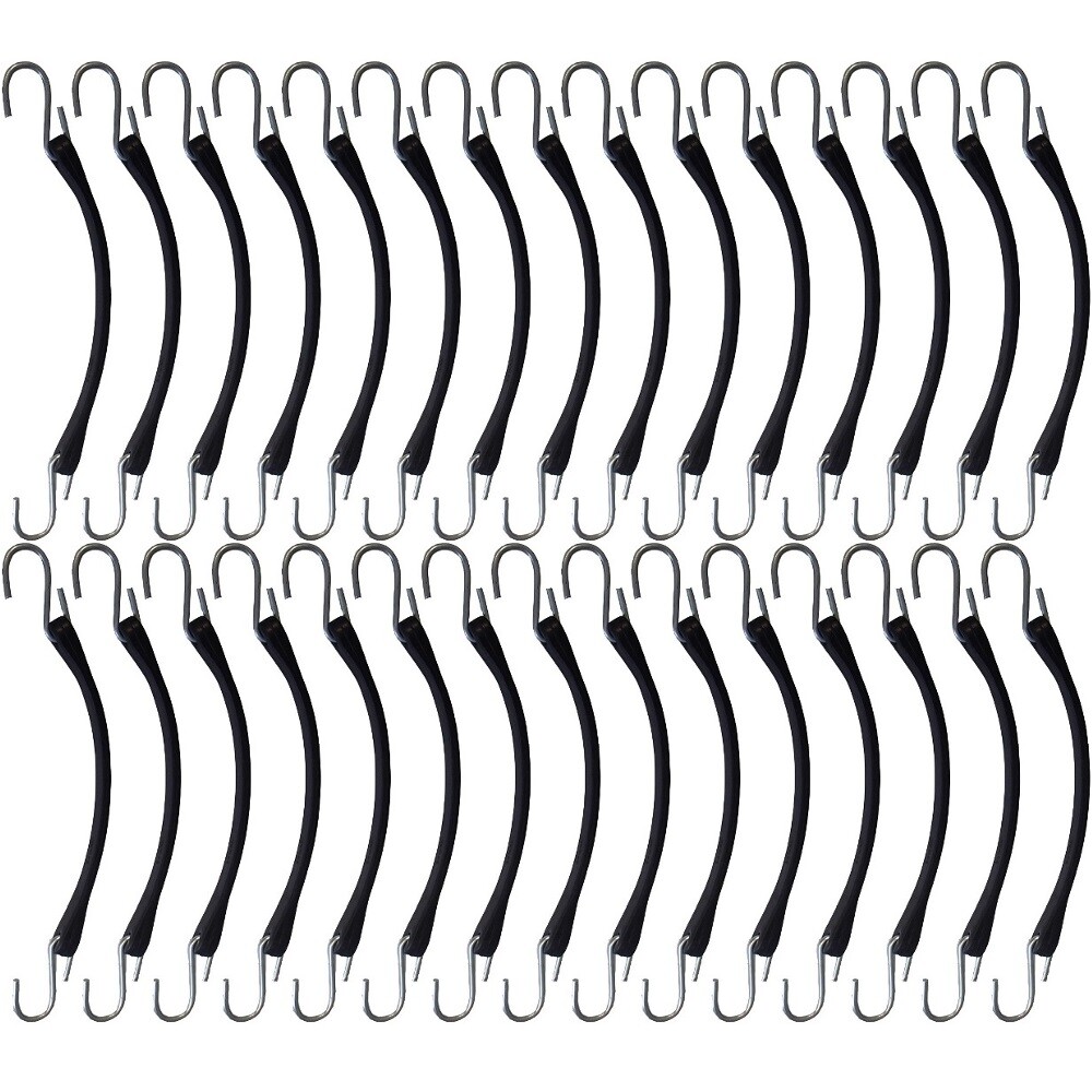 Thirty (30) New 9" Bungee Straps/Cords with Steel "S" Hooks for Trucks & Trailer