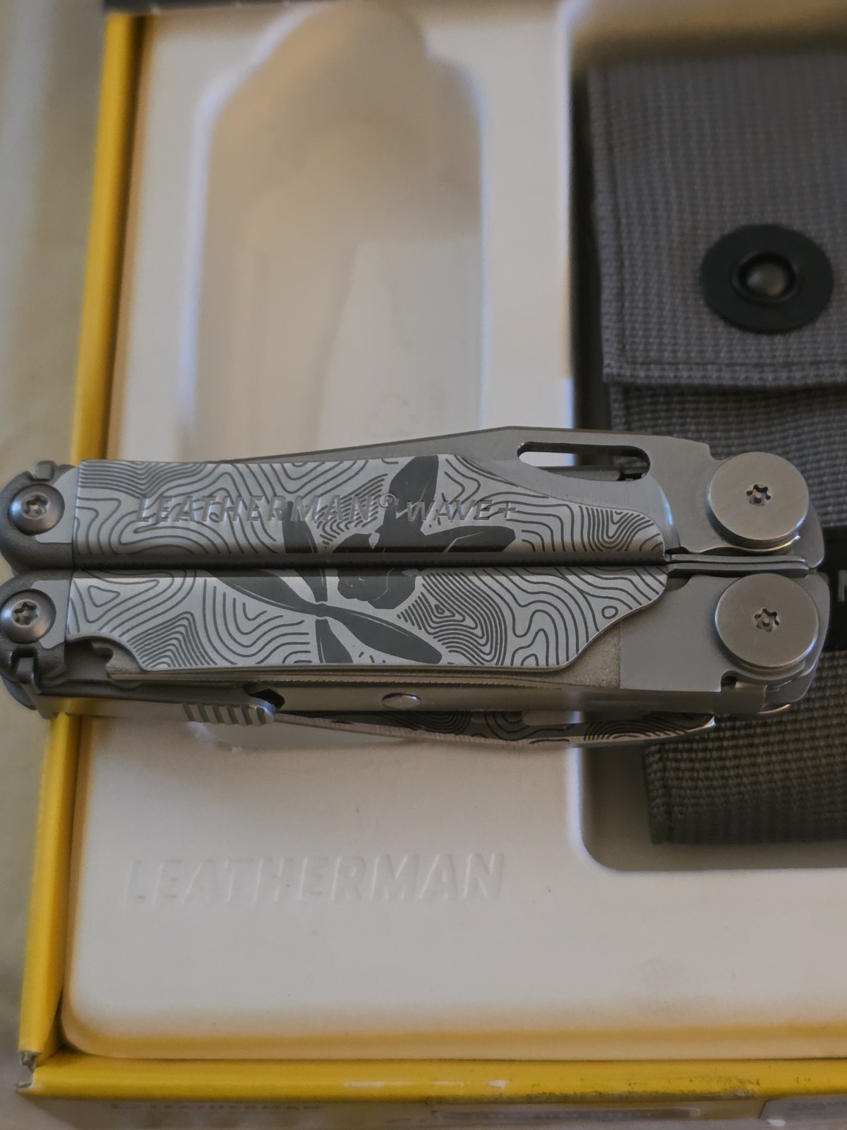 RARE Custom Shop Leatherman Wave Plus Multi-Tool Black & Silver Design New Nice