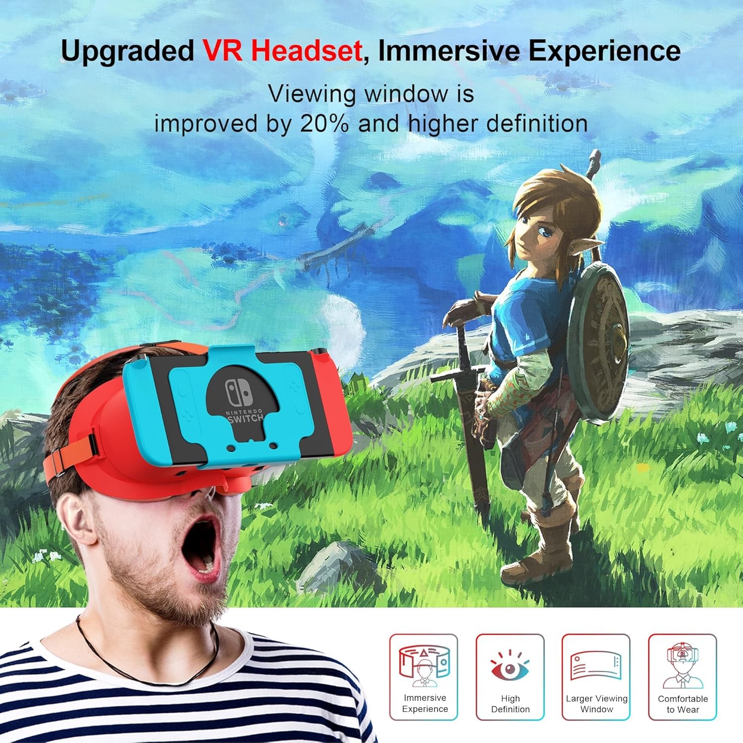 VR Headset for Nintendo Switch OLED Adjustable HD Lenses 3D Glasses Labo VR Kit