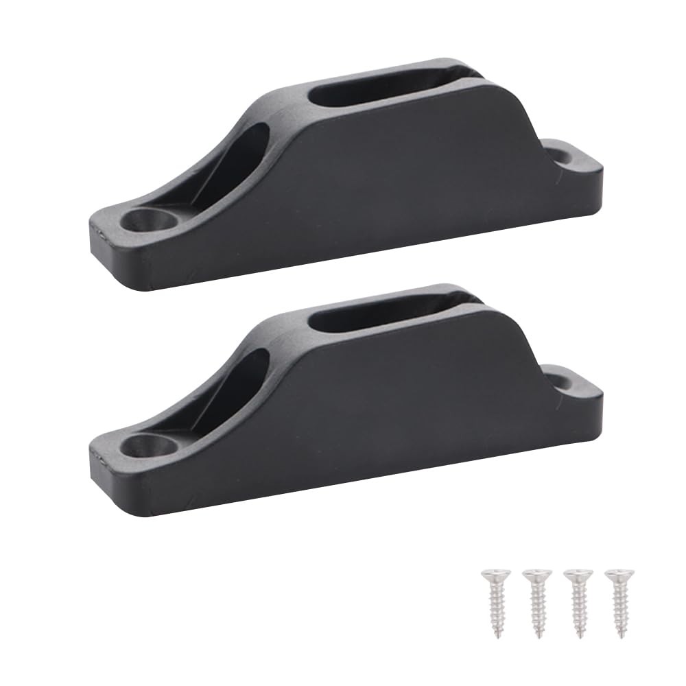 2PCS Nylon Kayak Cord Lock Cleat Rope Cleat for 6mm Soft Rope with Screws