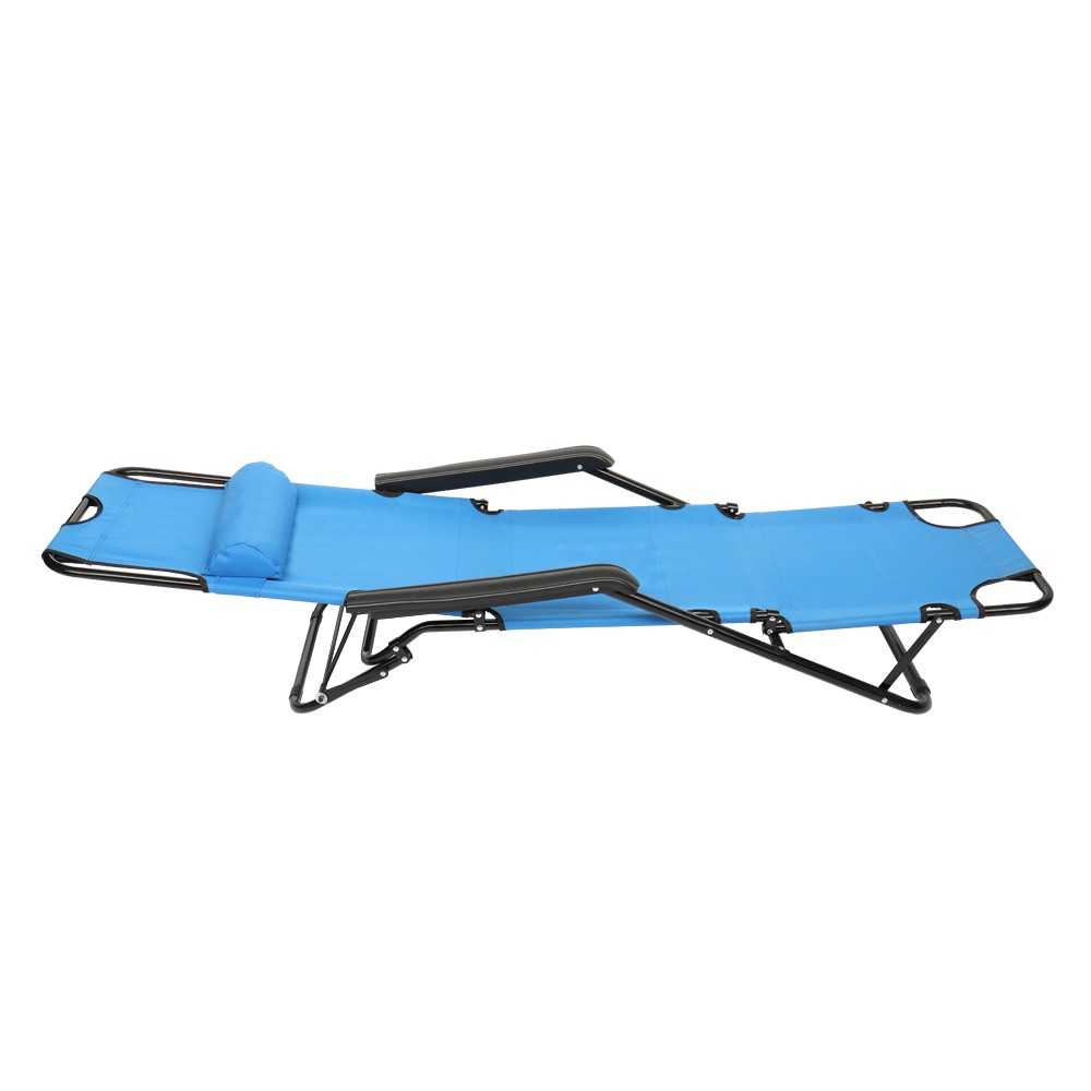 Folding Chaise Lounge Chair for Outdoor, 2-in-1 Portable Tanning Chair