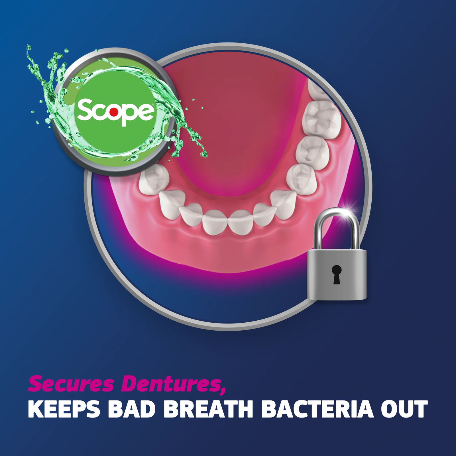 plus Scope Denture Adhesive Cream, Precision Hold, Scope Flavored, 2 Oz, 3 Pack