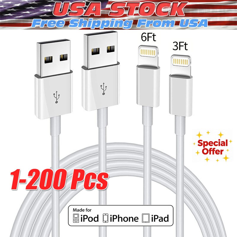 USB Fast Charger Cable Cord For iPhone 14 13 12 11 Pro Max XR SE XS X 8 7 6s Lot