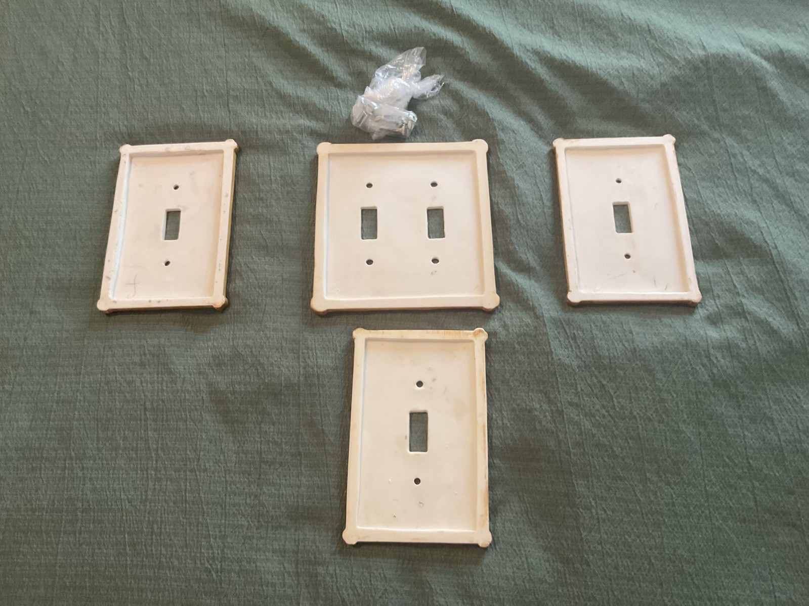Raised Palm Tree & Bamboo Switch Cover Plates 3 Singles 1 Double (Plastic)