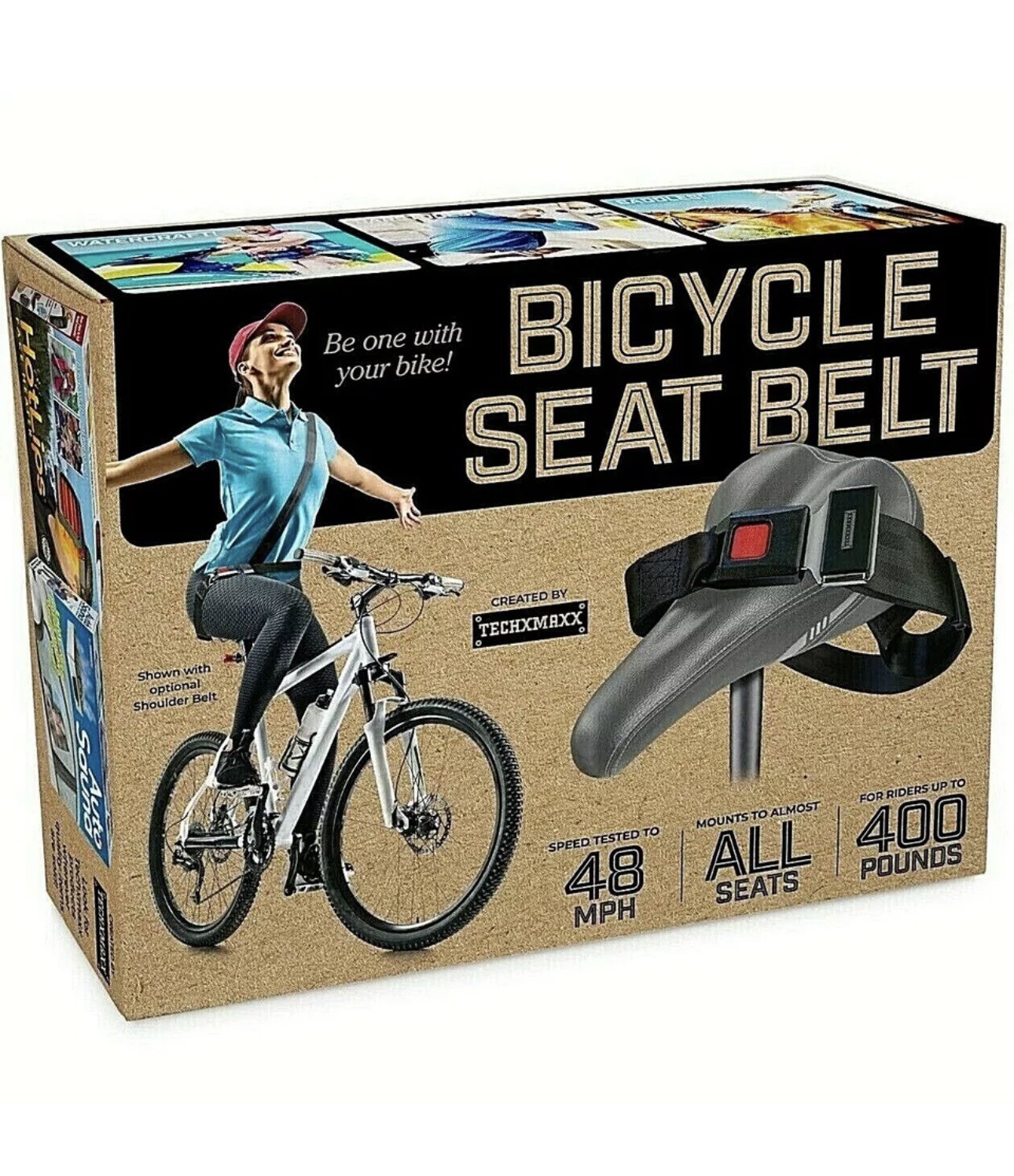 Bicycle Seat Belt Prank Fake Gag Funny Parody Joke Gift Box