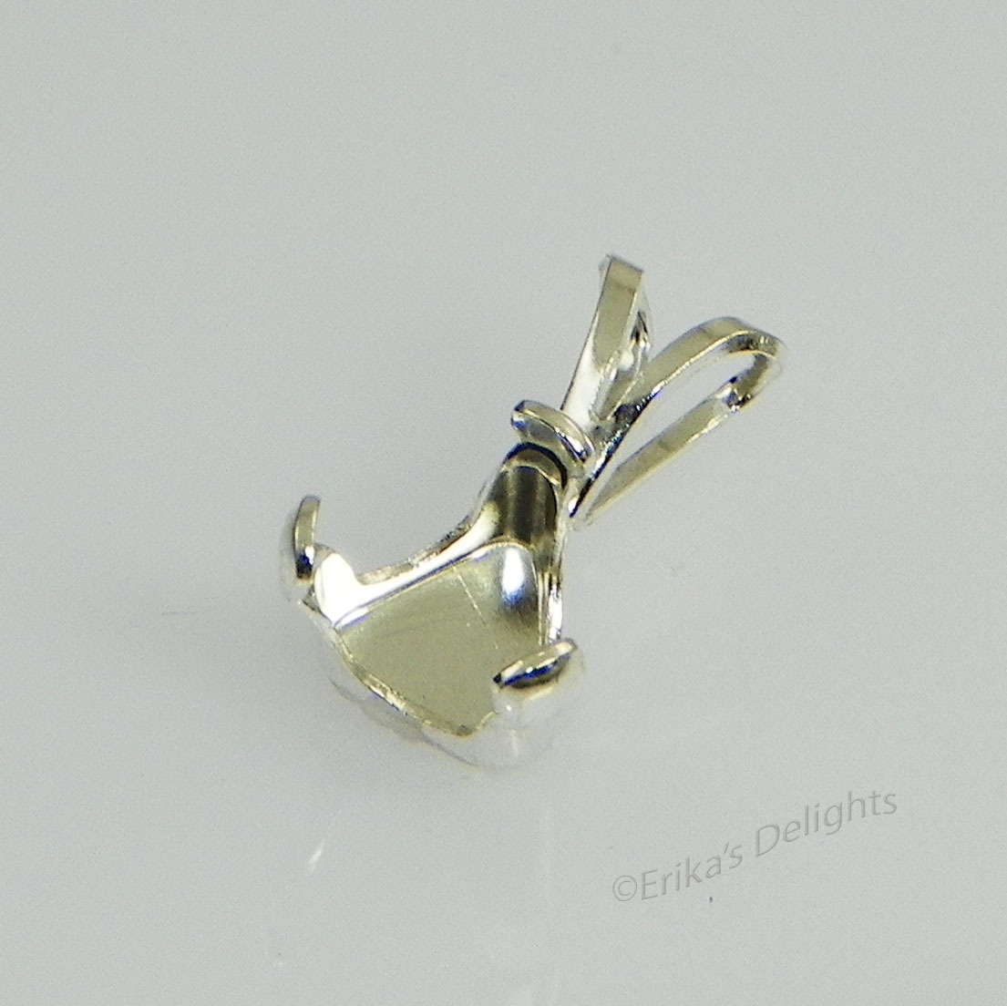 4mm TRILLION Snap Tite Sterling Silver Pendant Setting