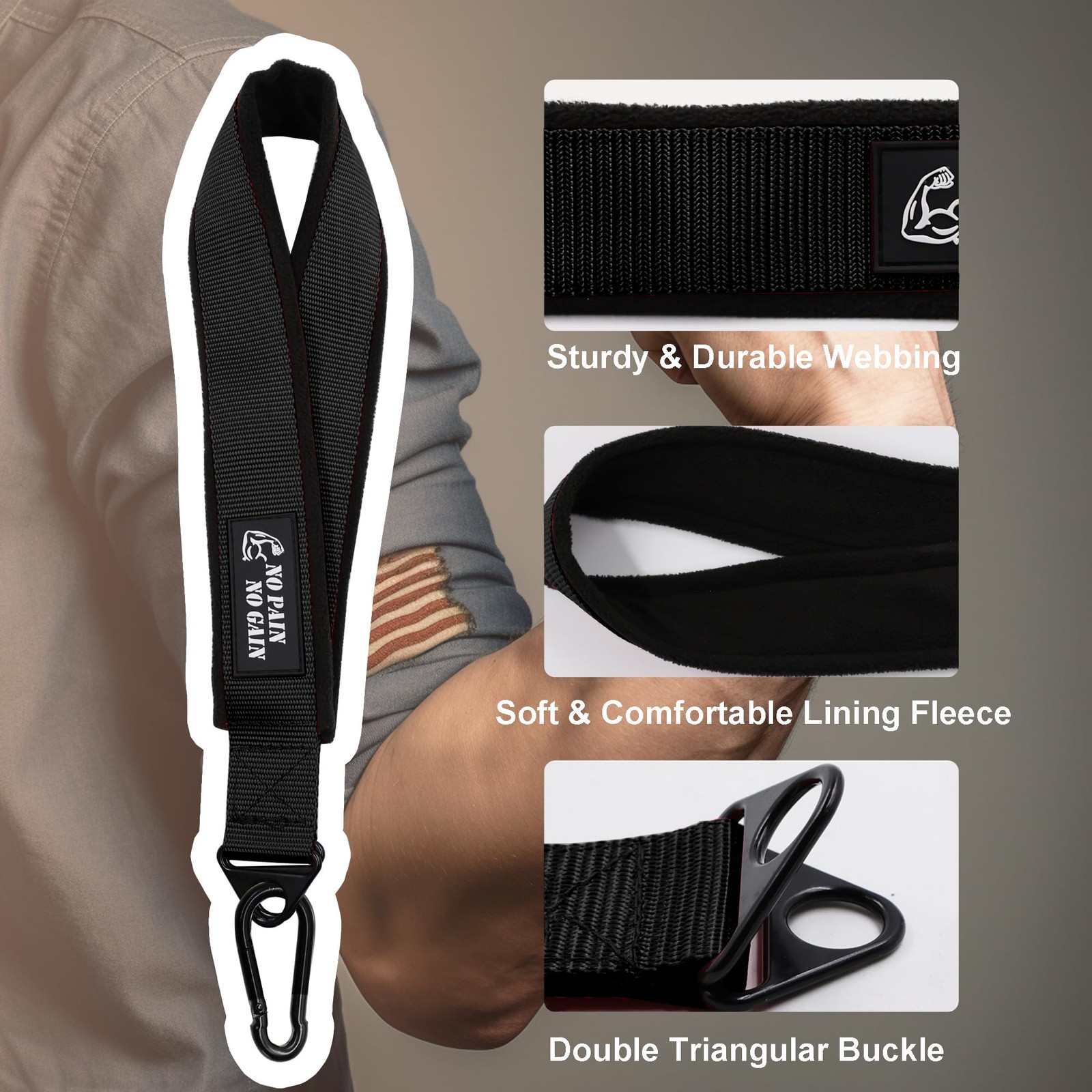 Arm Wrestling Training Strap Belt Hand Grip Arm Finger Forearm Exerciser Stre...