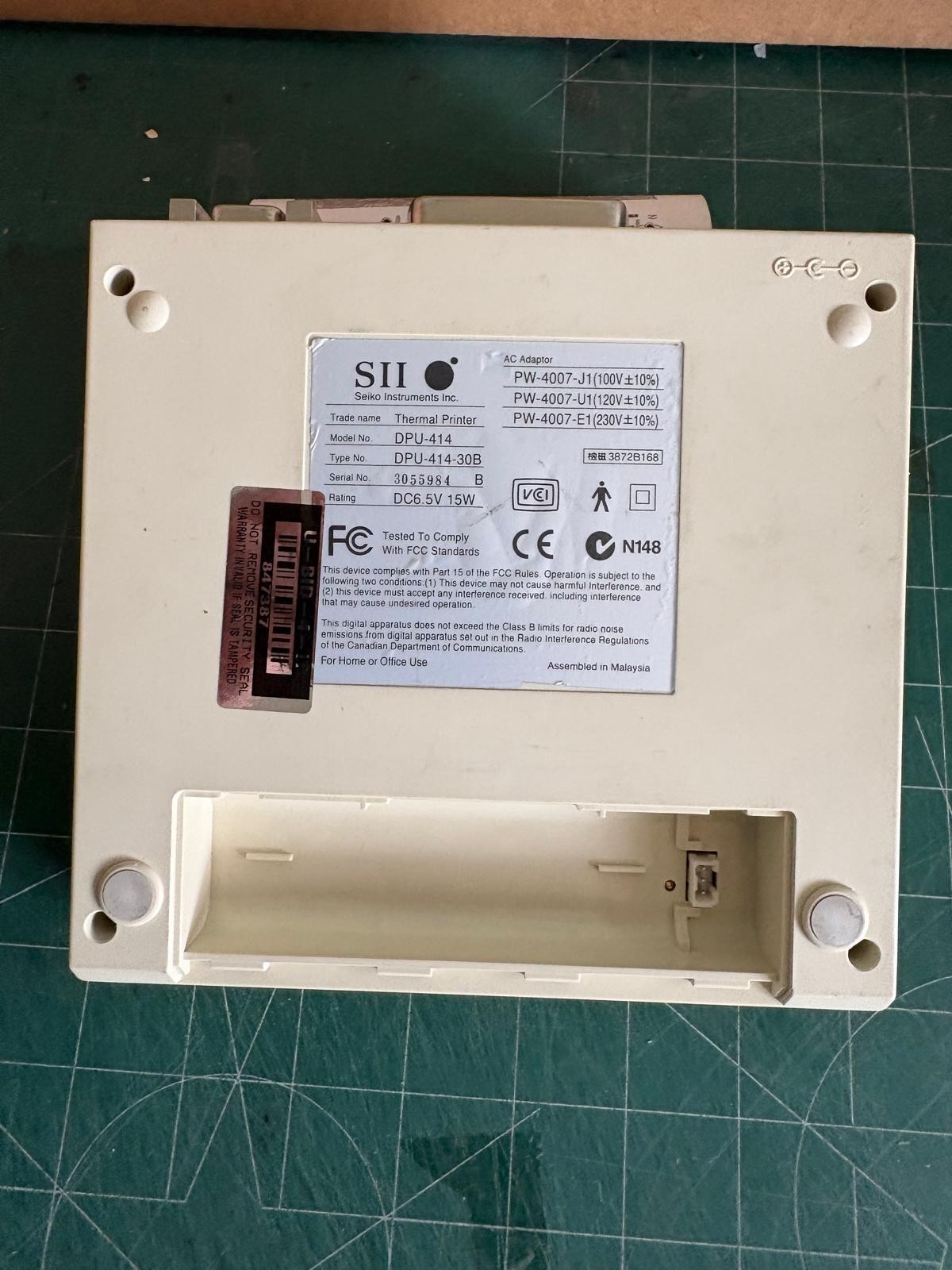 Seiko SII DPU-414 Thermal Printer DPU-414-30B