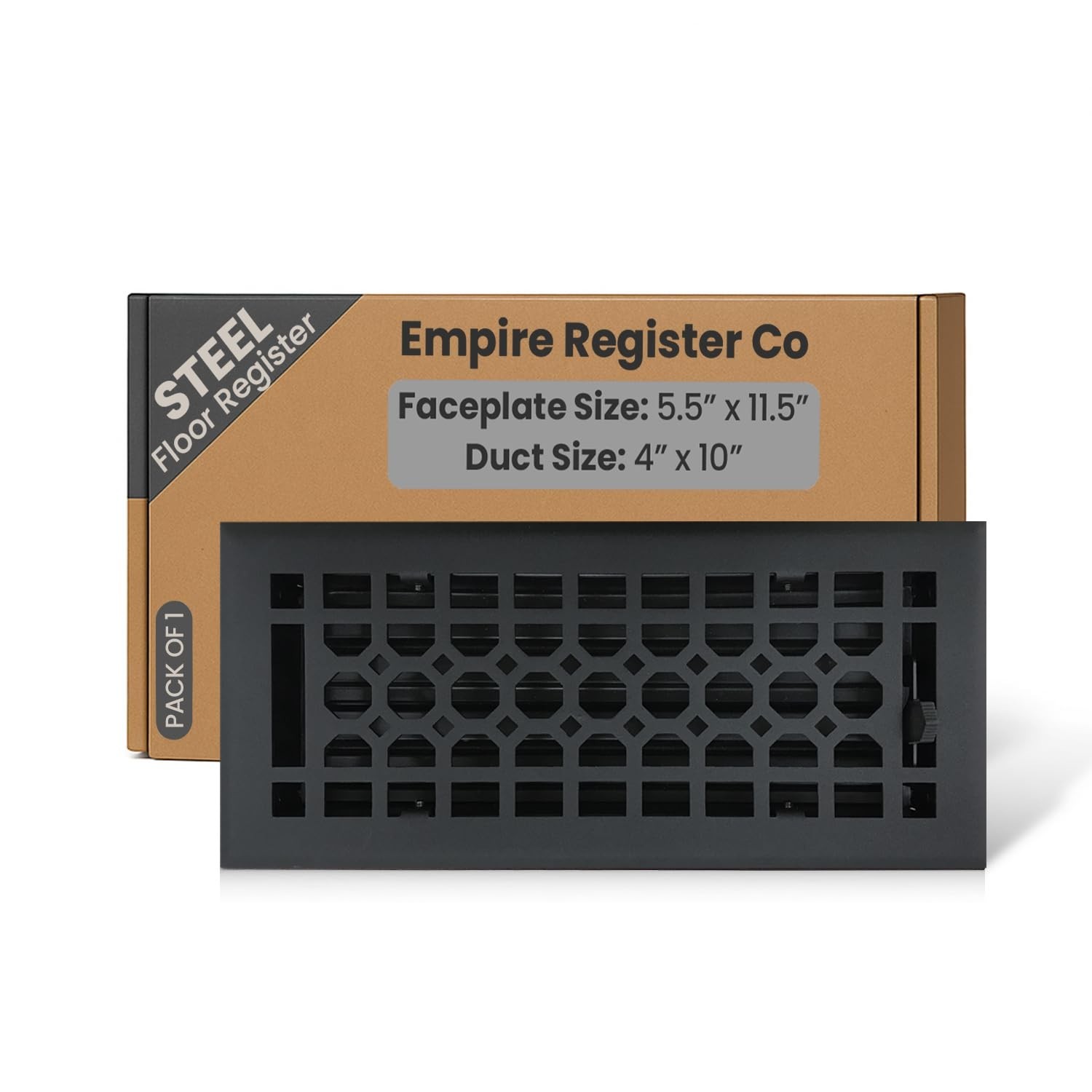 Empire Register Co, Steel Floor Register - 4x10 inch, Honeycomb Design, Textu...