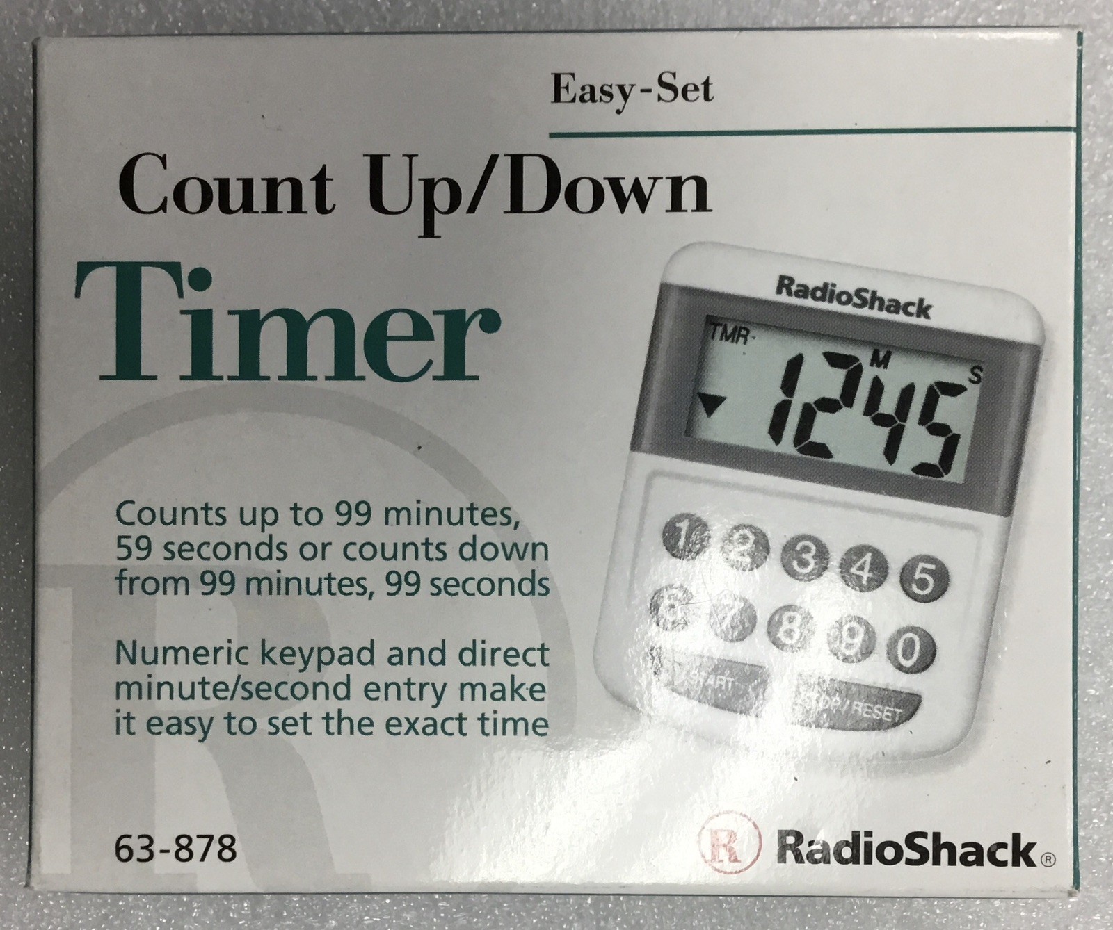 KITCHEN BAKING COOKING DIGITAL TIMER RADIOSHACK 63-878 12-KEY COUNT-UP AND DOWN