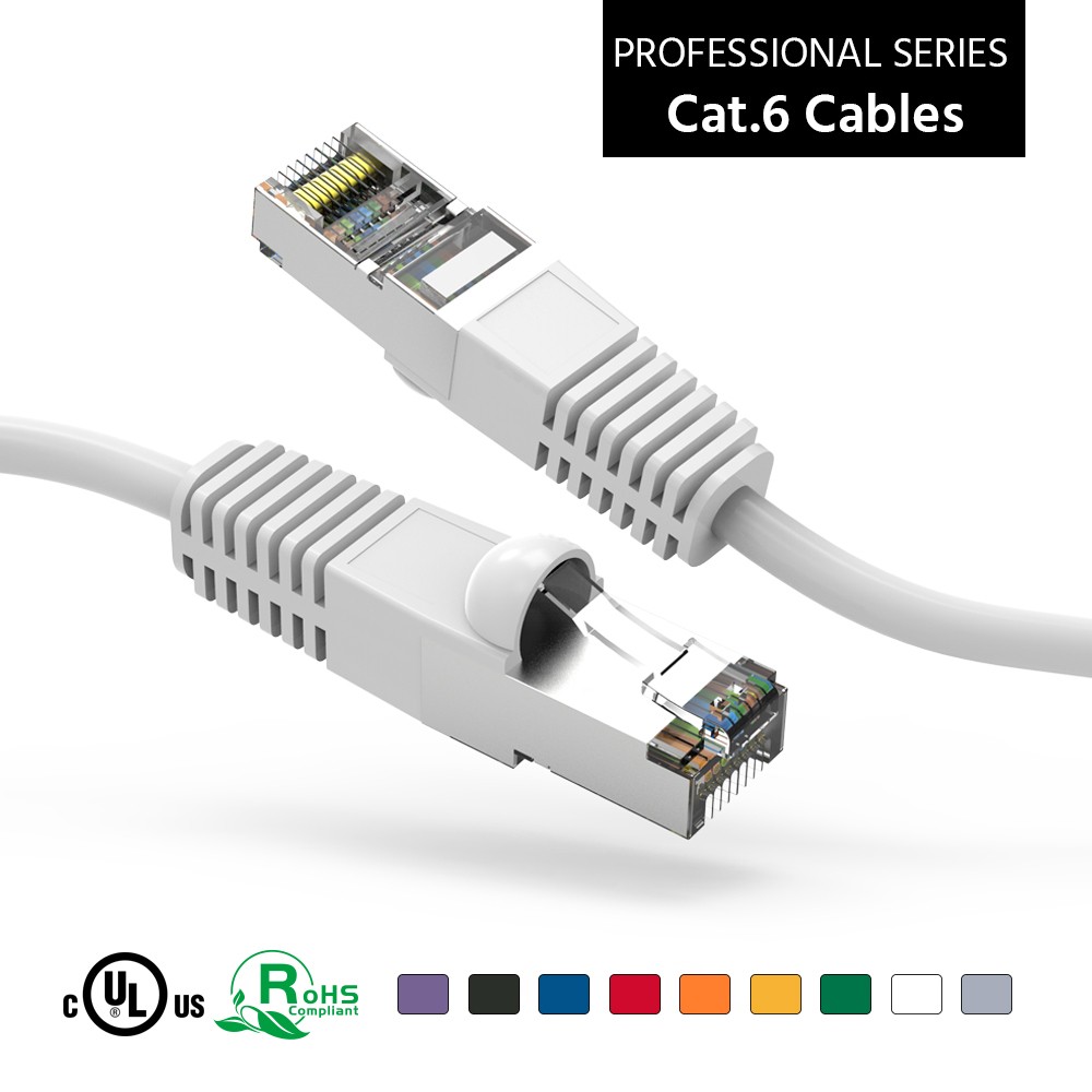 5Ft CAT6 Shielded (SSTP) Ethernet Network Booted Cable White
