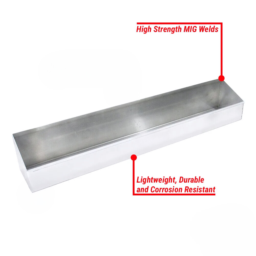 Wall-Mount Aluminum 12-Quart Liquid Storage Shelf for Race Trailer Garage Shop