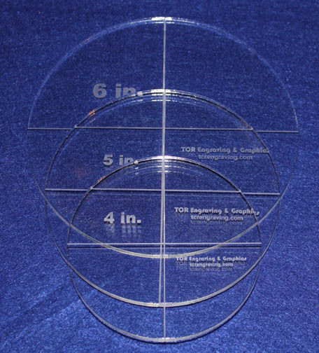3 Piece Circle Set - NO seam  4", 5", 6"  ~ 1/4" Thick -  Long Arm