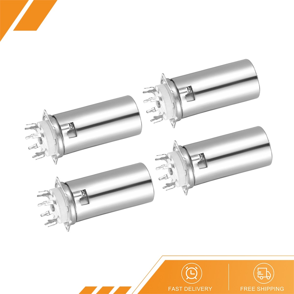 4Pack 9 Pin Tube Socket Ceramics Vacuum Aluminum Cap Suitable for 12AX7, 12AU7