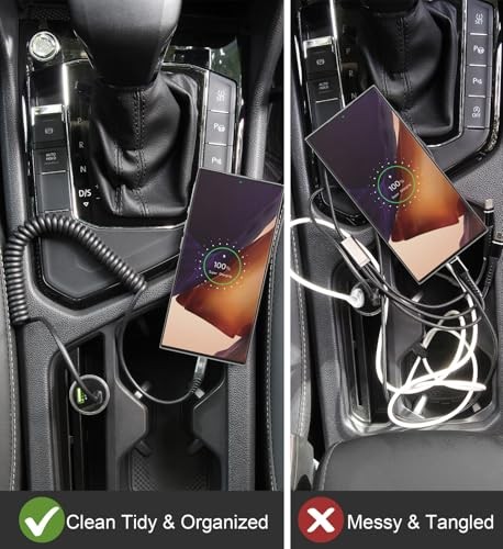 USB C to C Cable 3ft 2Pack Coiled USB C Charger Cable for Car Type C 3FT Black
