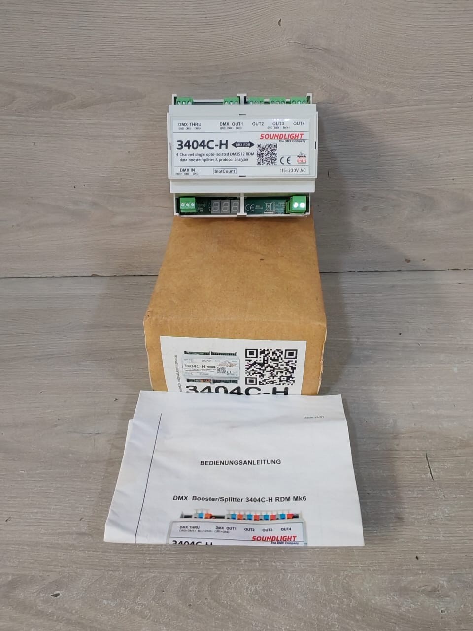 SOUNDLIGHT 3404C-H 4 CHANNEL SINGLE OPTO-ISOLATED DMX5 12 RDM DATA BOOSTER 230V