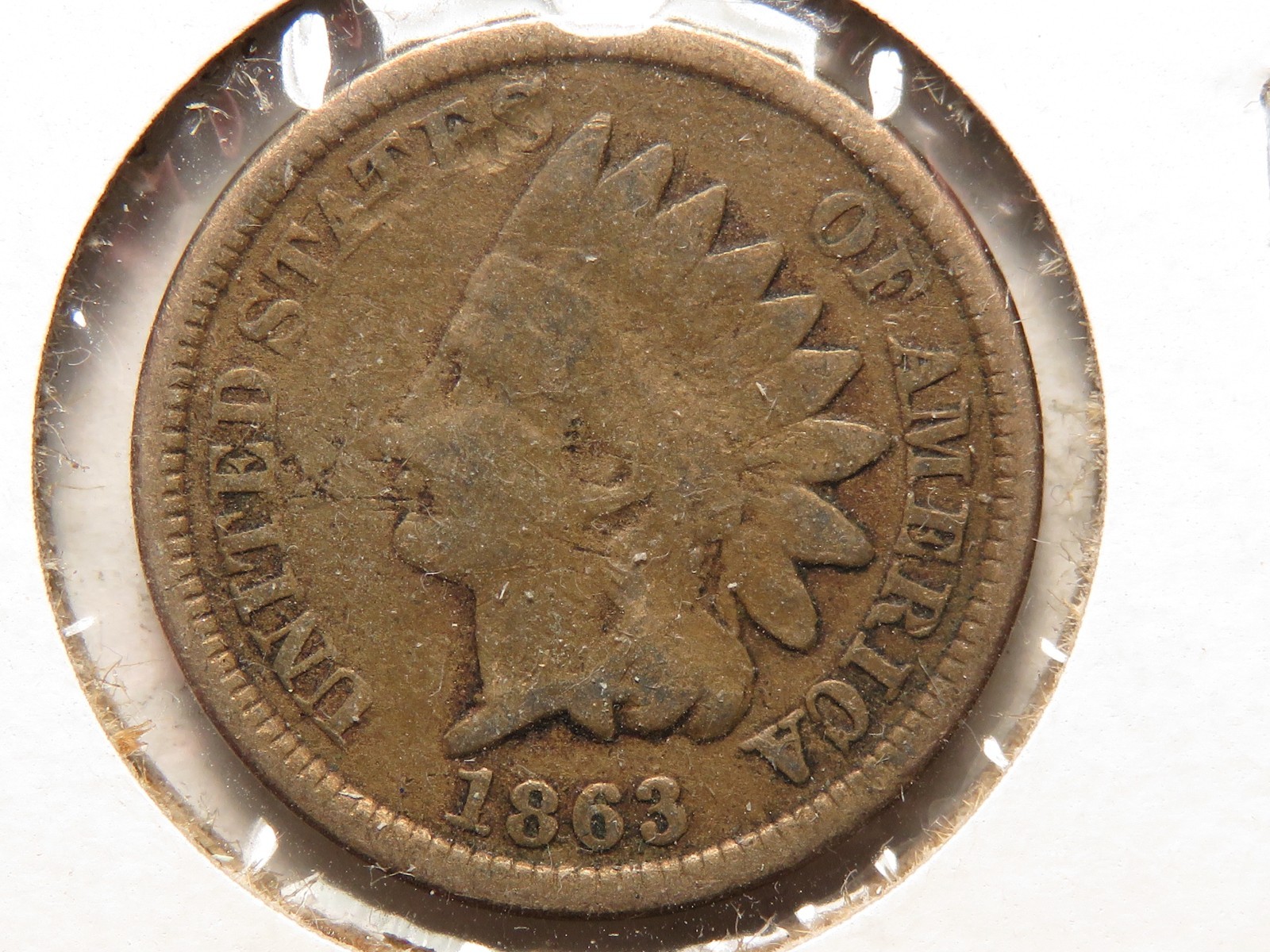 1863 Indian Cent Grading G/VG