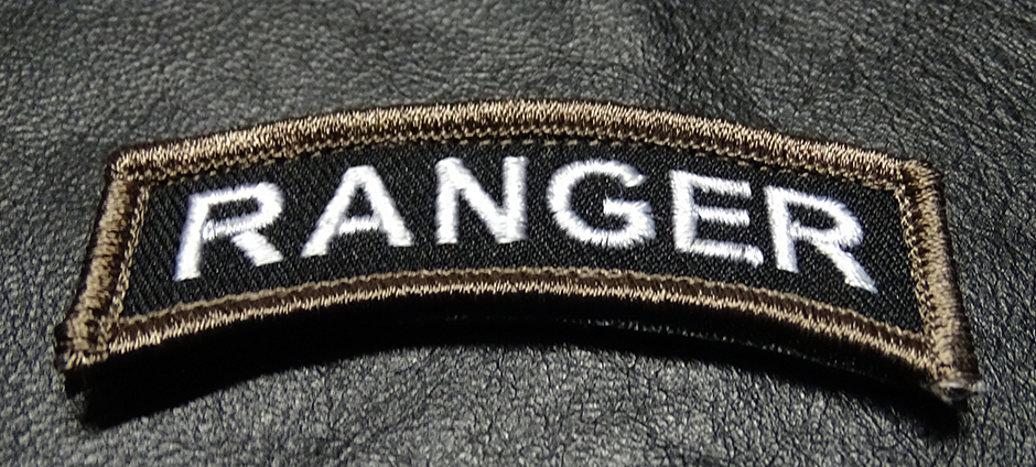 ARMY RANGER TAB ROCKER RANGER PATCH [HOOK BACKING]