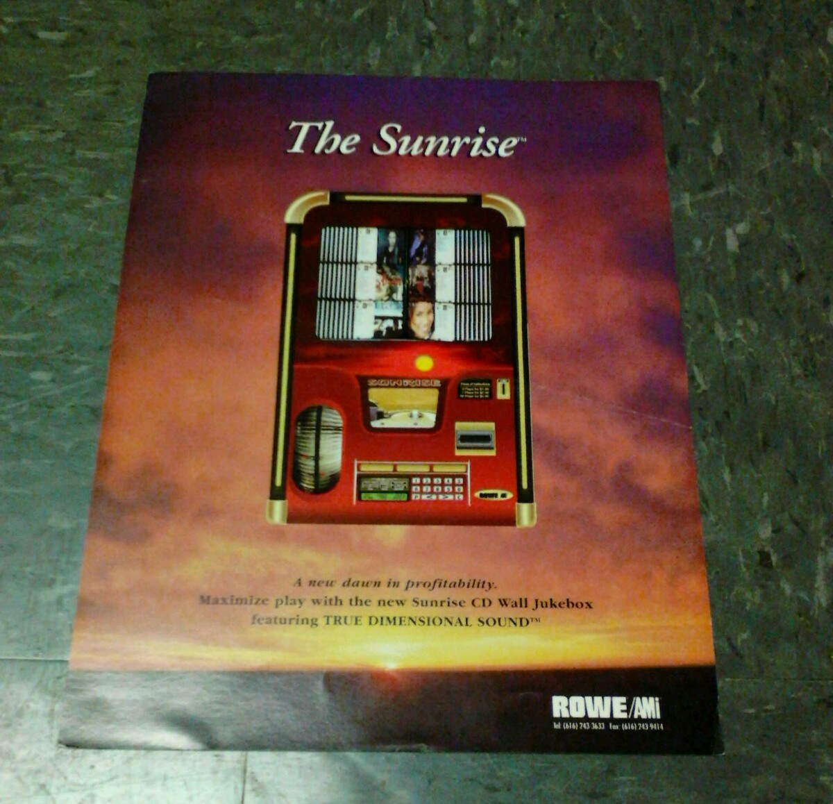 ROWE/AMI SUNRISE CD Jukebox flyer- original