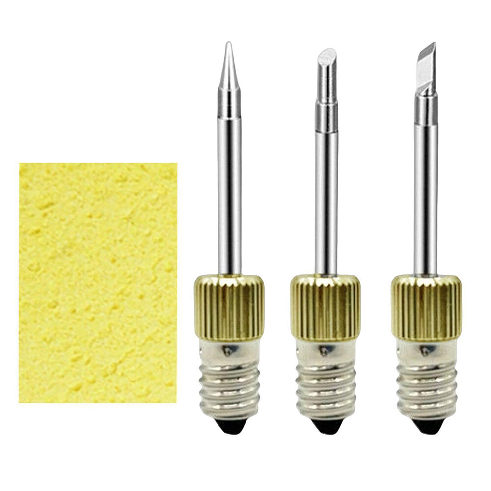 3Pcs Replacement Welding Iron Tips E10 USB Soldering Head Repair Tools + Sponge