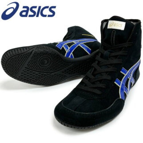 asics Boxing Wrestling Shoes Black Blue Line Gold EX-EO New TWR900 1083A001