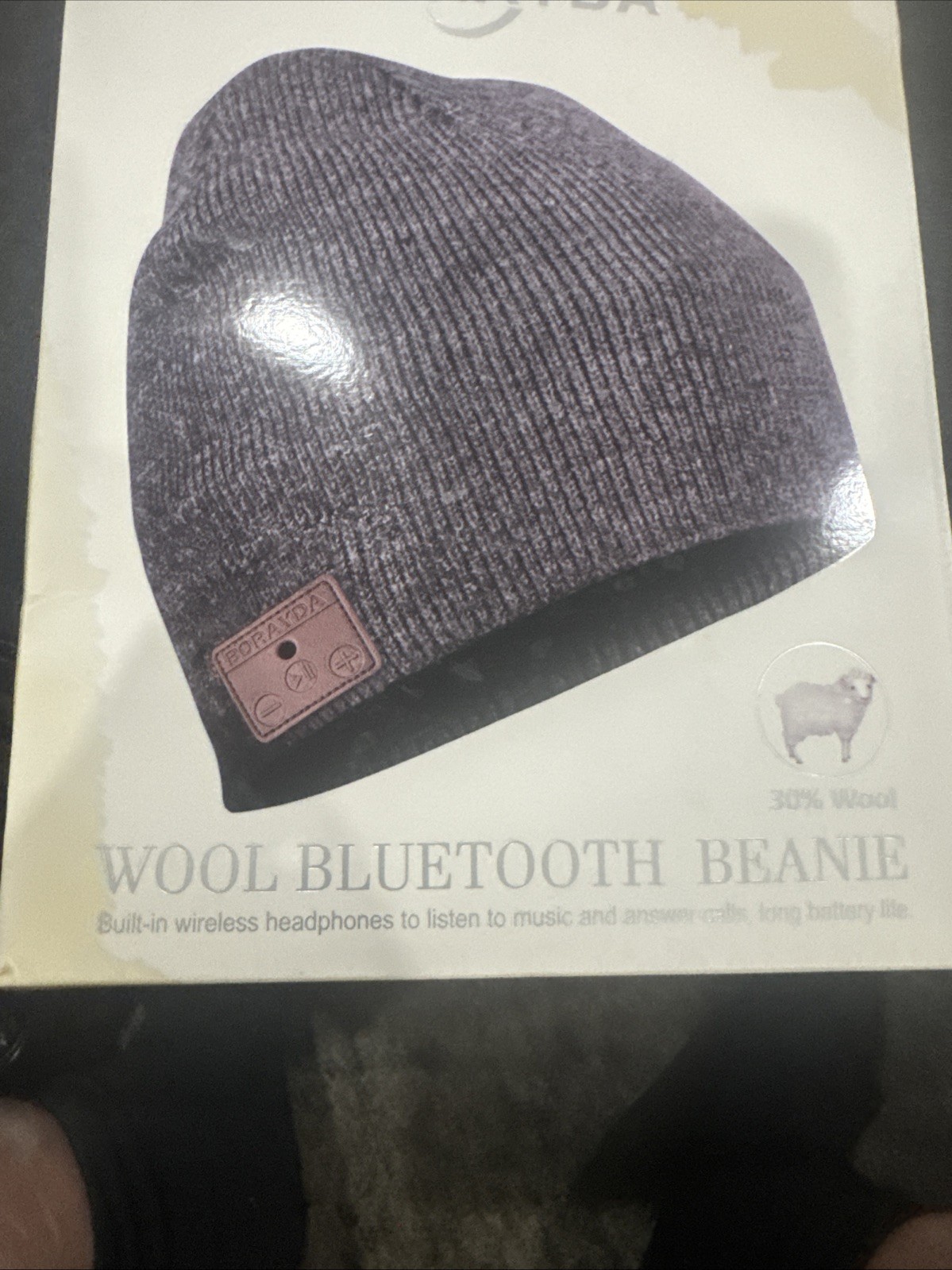 Merino Bluetooth Beanie, Bluetooth 5.2 Wool Hat HD Stereo,24 Hours Play Time