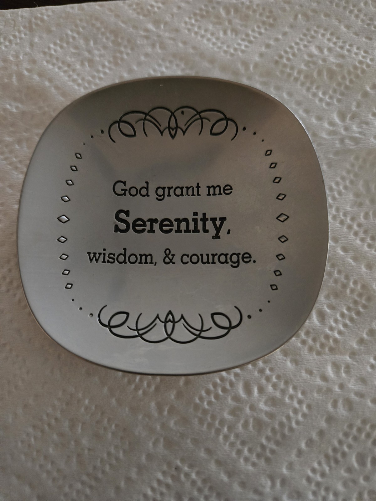 Metal Trinkets Holder God Grant Me Serenity Wisdom And Courage Used