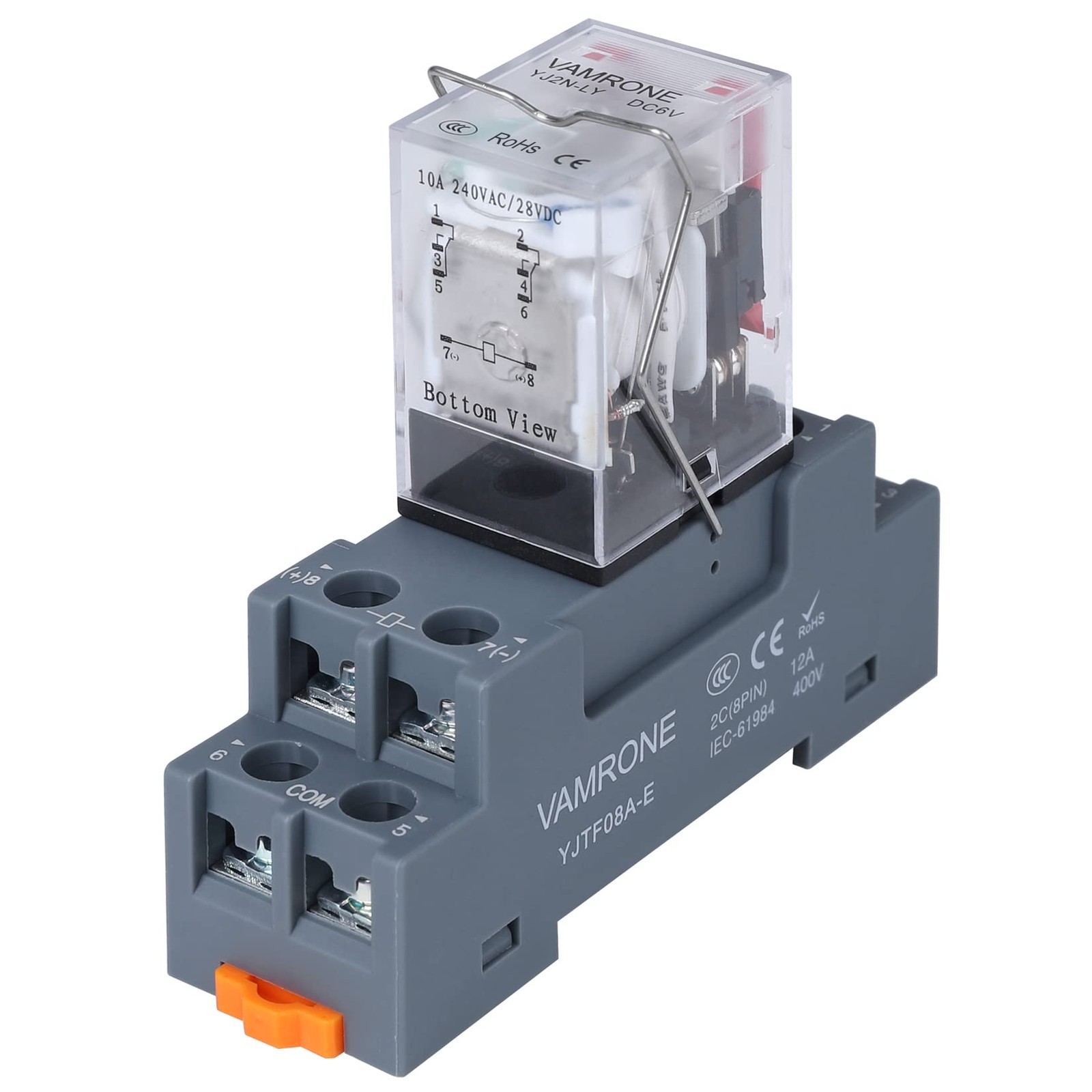 Electromagnetic Power Relay, 8-Pin 10A 6 DC Relay Coil with 6V, 8 Pin