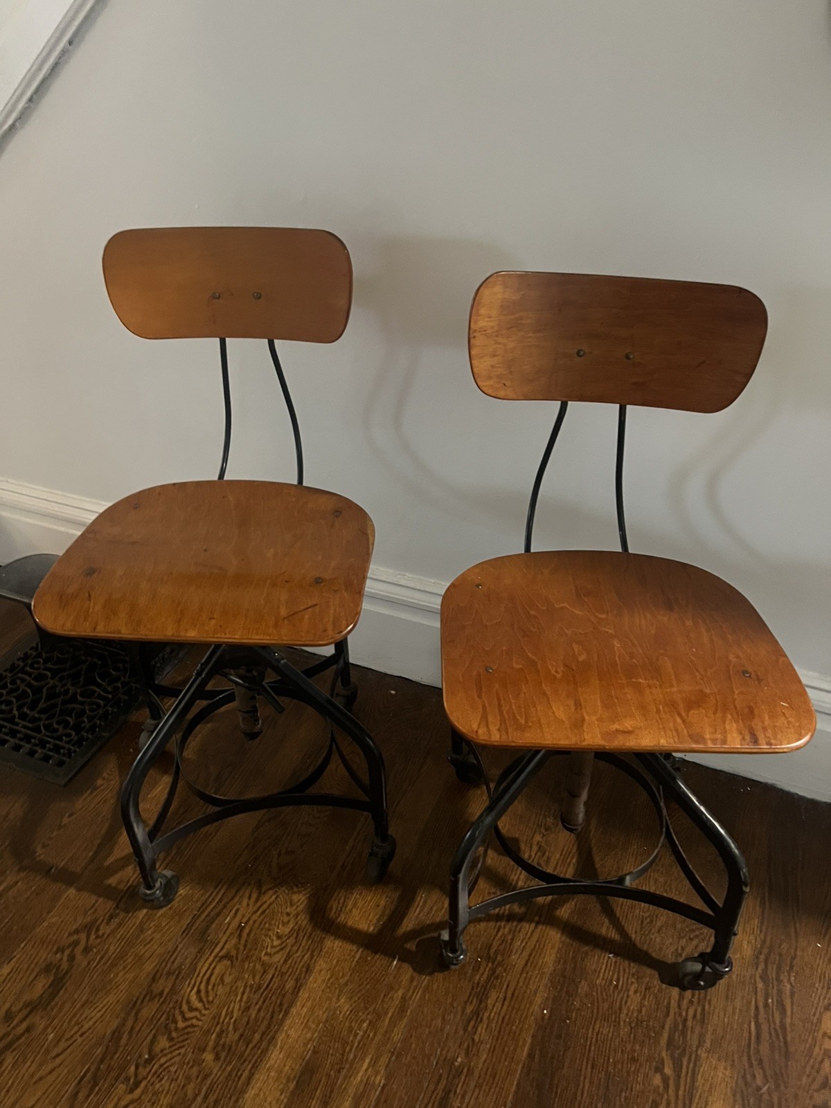 Vintage Industrial Toledo Drafting Stools (pair)