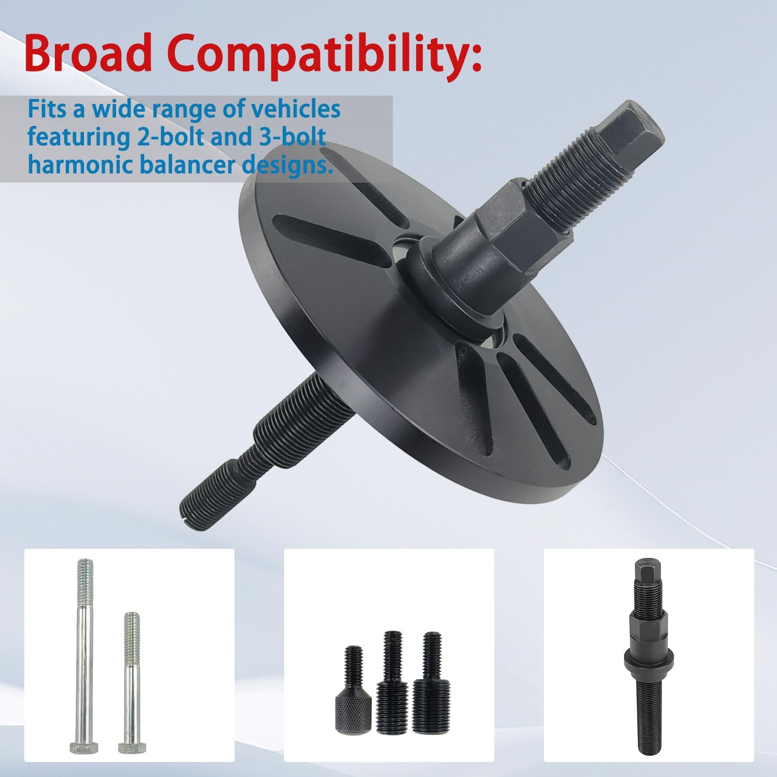 Heavy Duty Harmonic Balancer Crankshaft Pulley Steering Wheel Puller Tool Kit