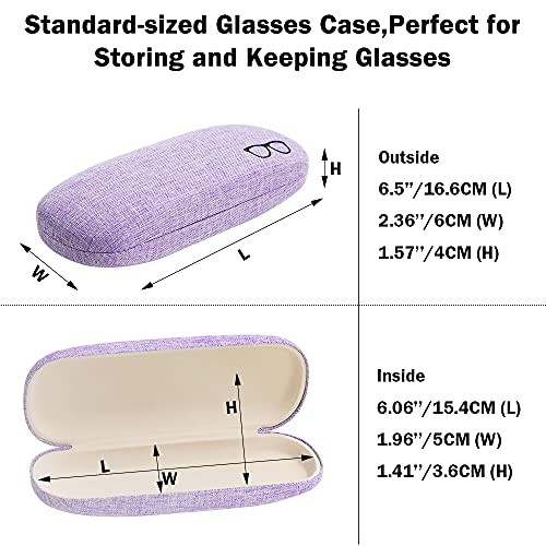 4 Sets Glasses Case, Portable Linen Hard Shell Eyeglasses Cases, Protective
